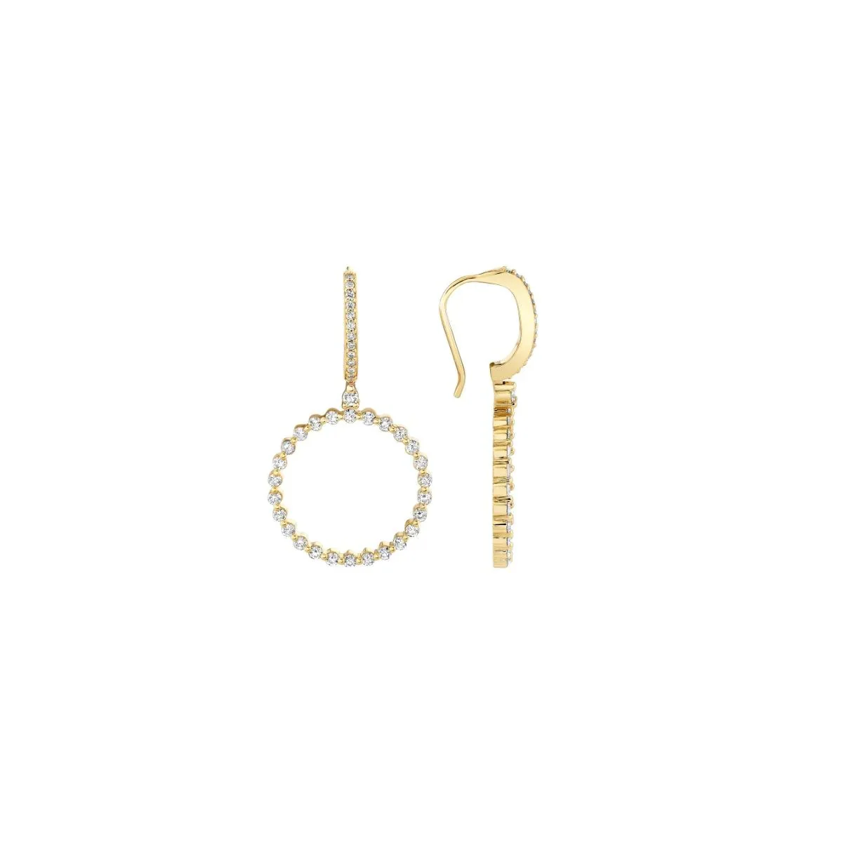 1.10ctw Diamond Cloud Ring Drop Earrings - Image 2