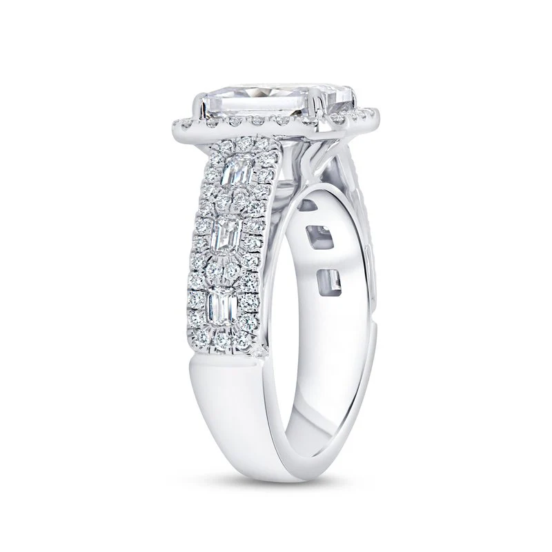1.19ctw Emerald Cut Halo Engagement Ring - Image 2