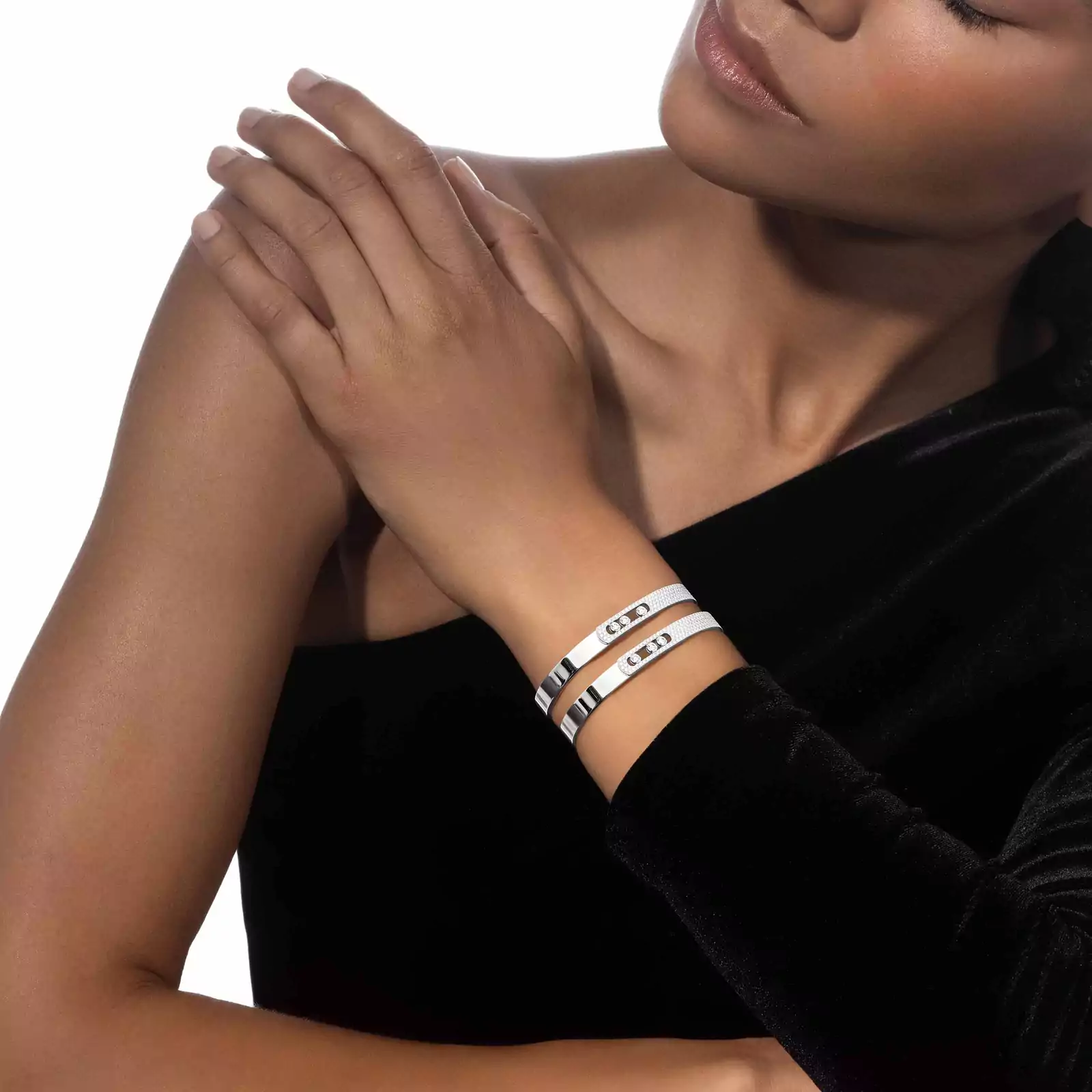 1.35ctw White Gold Diamond Bangle Bracelet - Image 3
