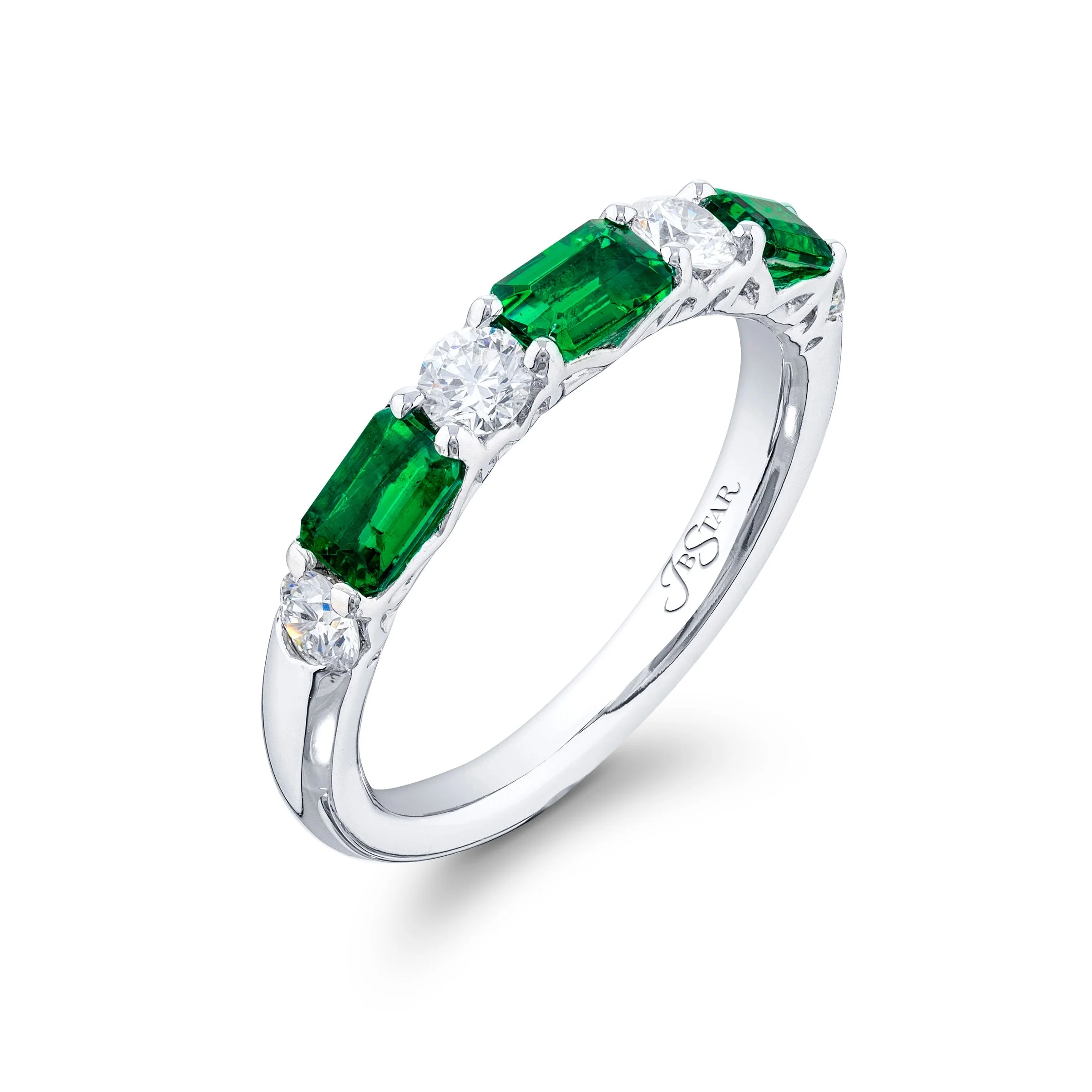 1.24ctw Emerald & Diamond Band - Image 2
