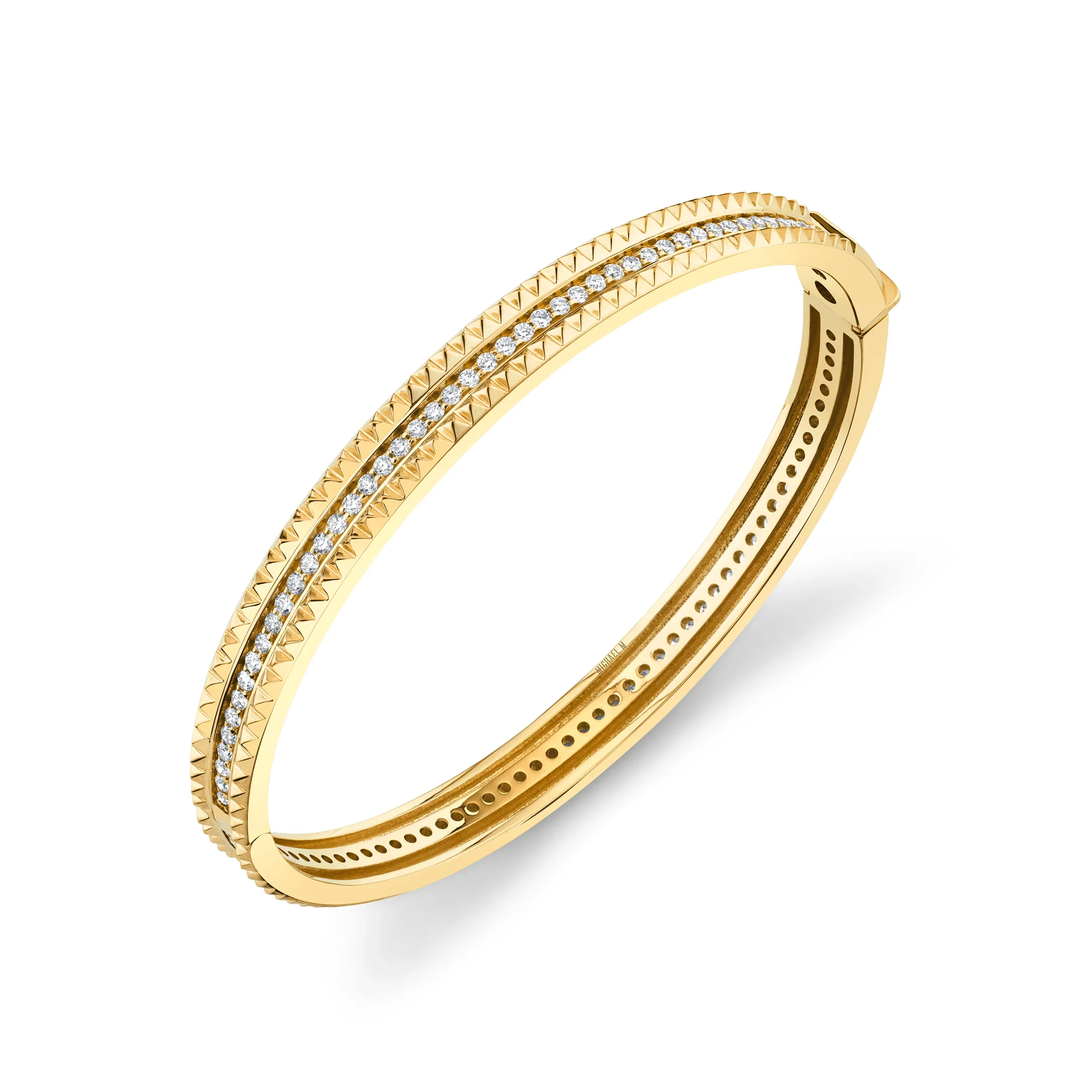 1.37ctw Diamond Tetra Pavé Bangle - Image 3