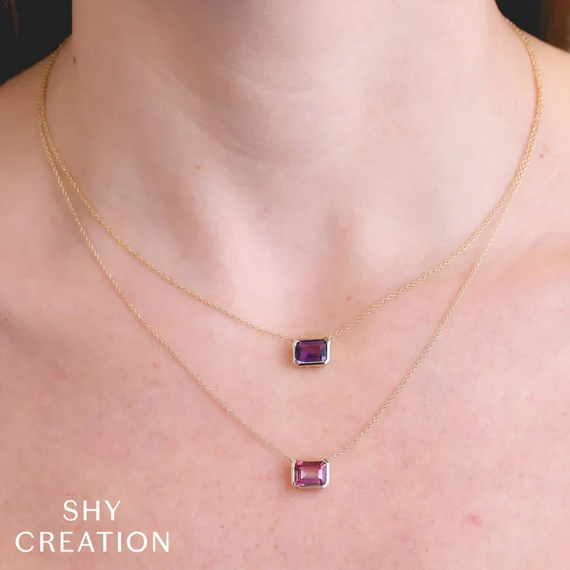 1.40ctw Amethyst Bezel Necklace - Image 2