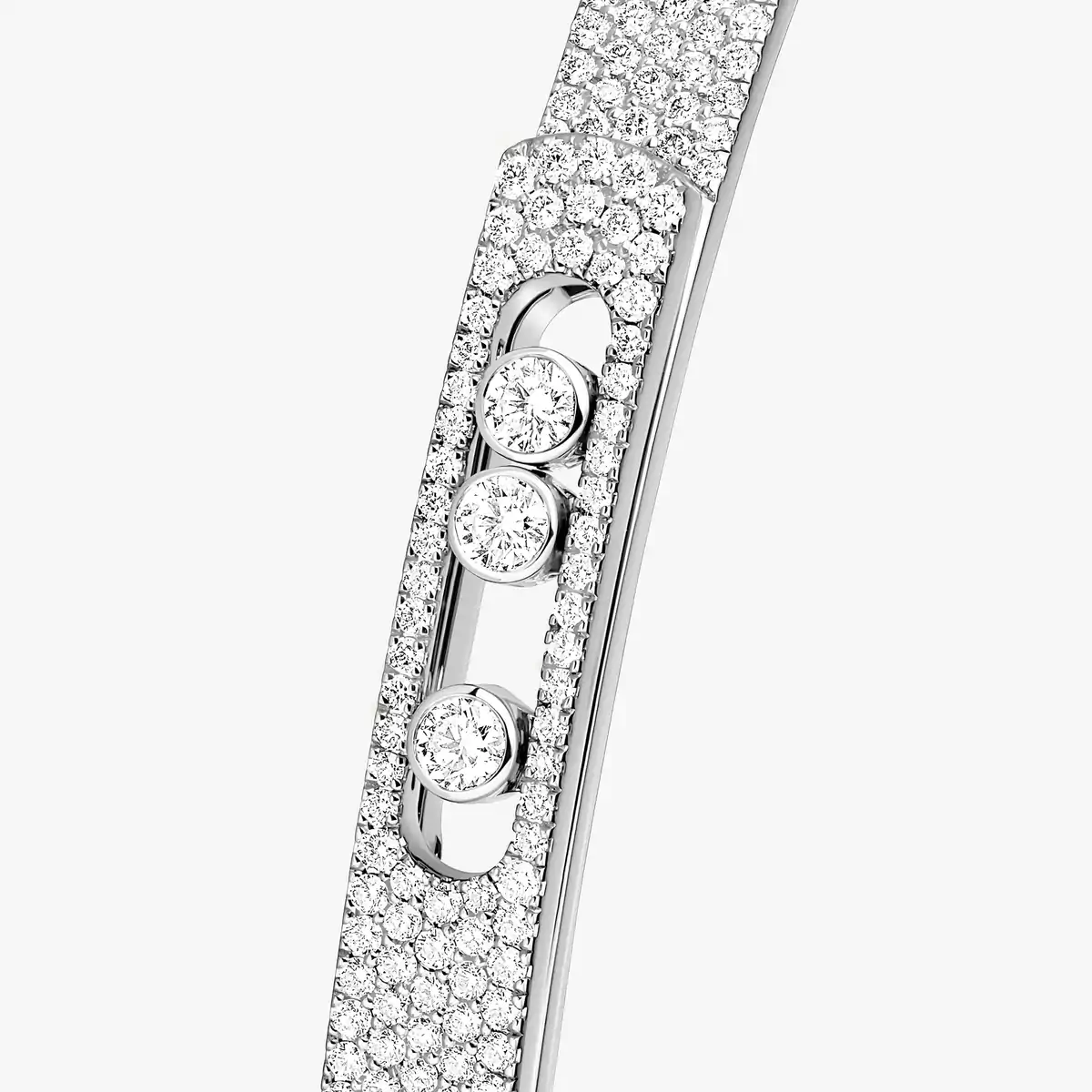1.44ctw White Gold Diamond Bangle Bracelet - Image 2
