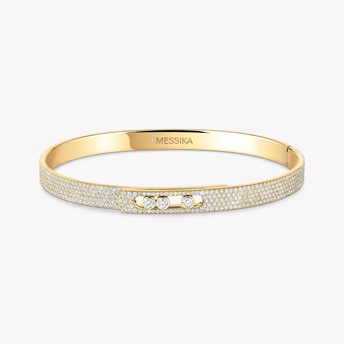 1.44ctw Yellow Gold Diamond Bangle Bracelet - Image 2