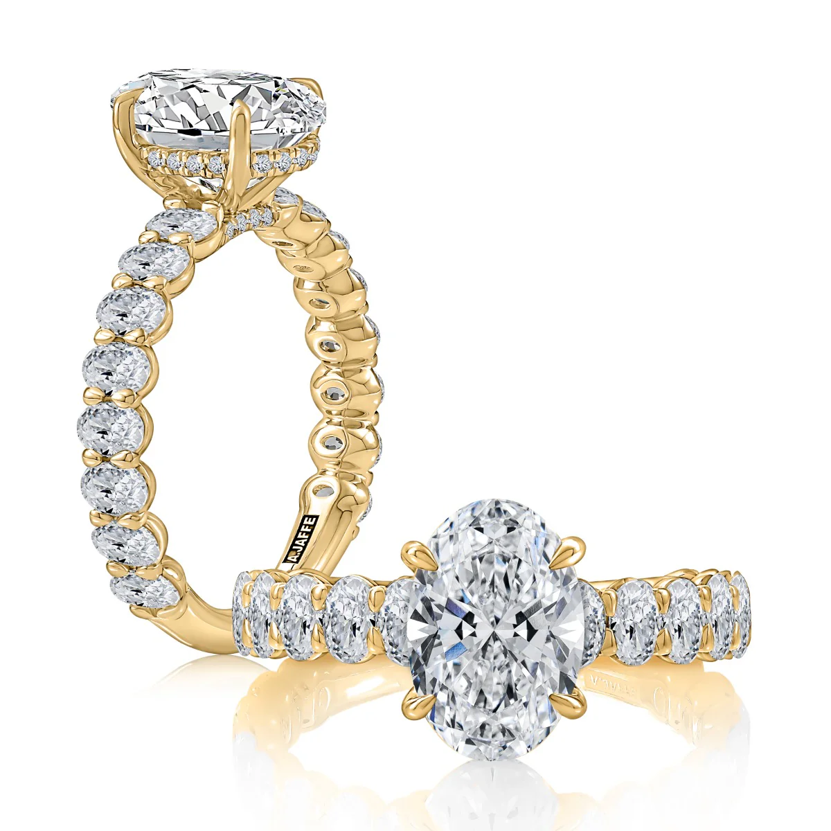 1.71ctw Hidden Halo Oval Center Engagement Ring - Image 2