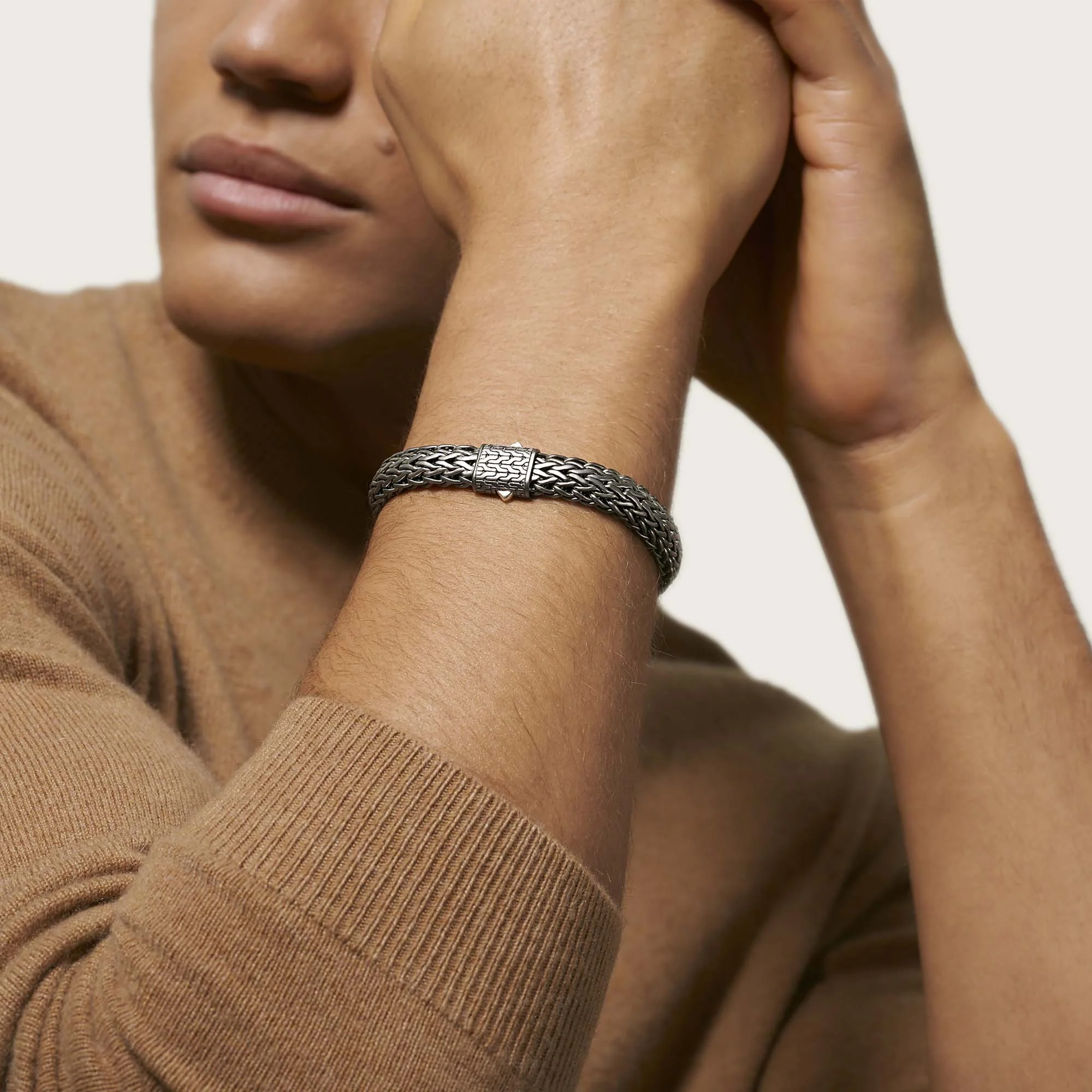 11mm Dark Silver Icon Flat Bracelet - Image 2