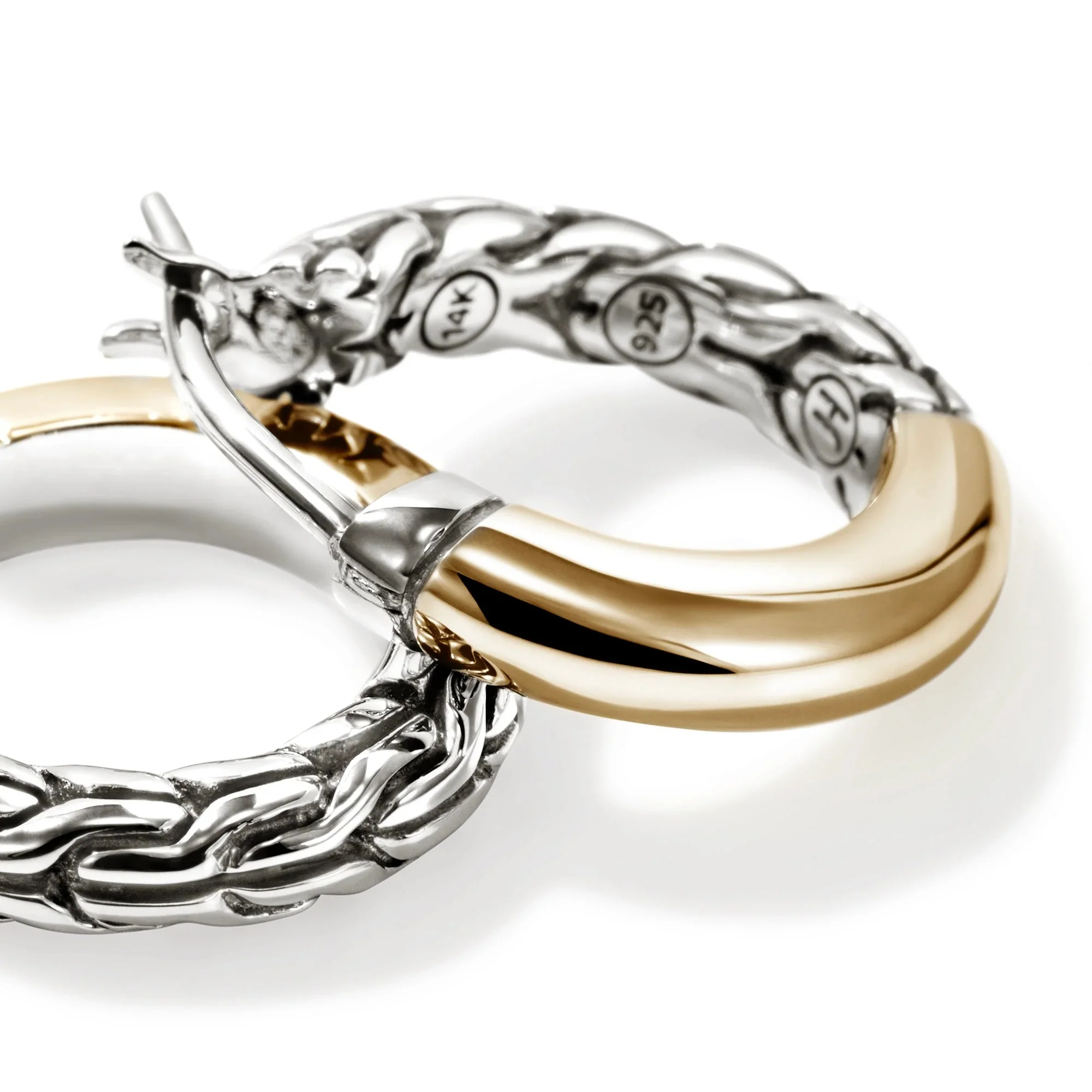 14K Gold and Sterling Silver Essential Hoop Earring | 10mm - Image 3