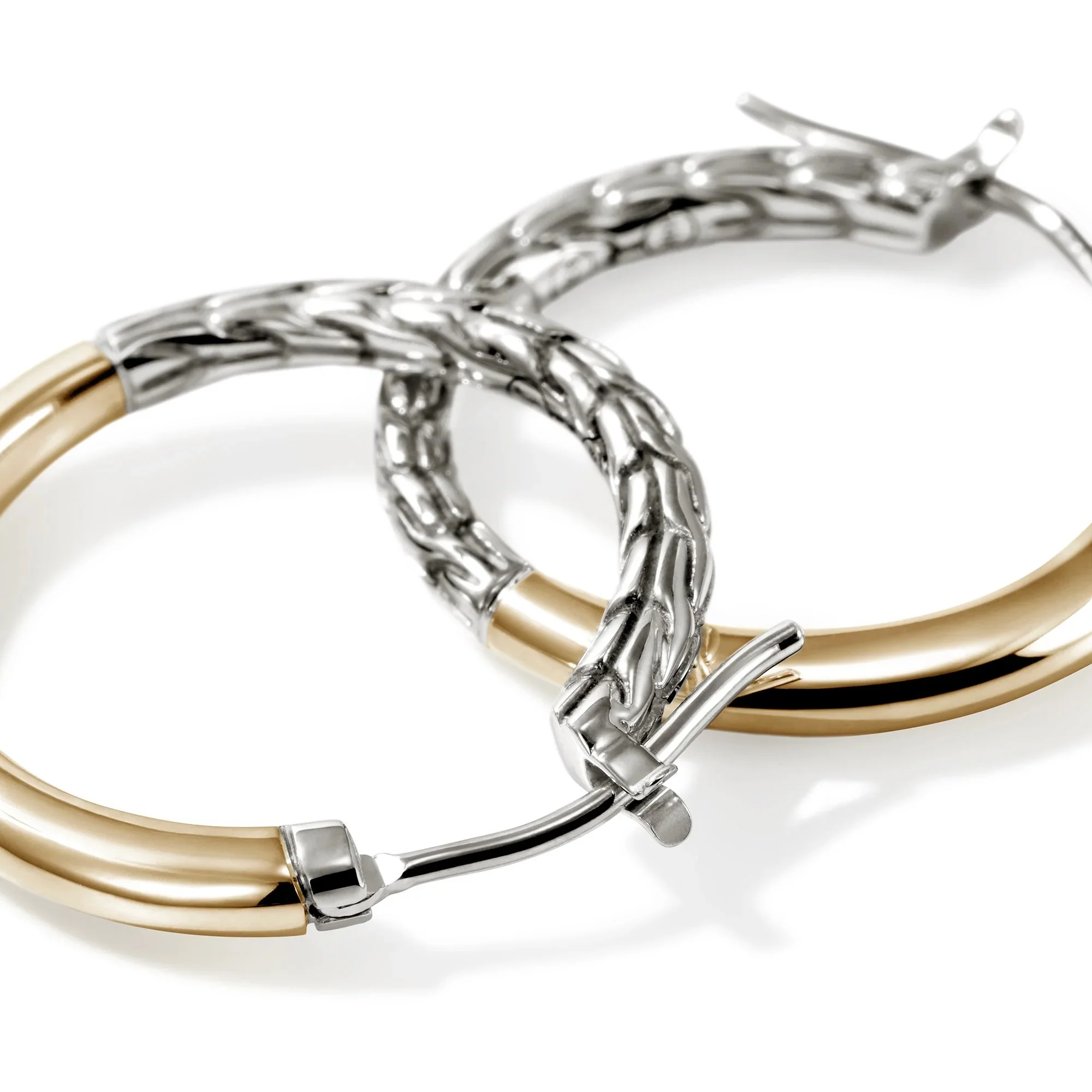 14K Gold and Sterling Silver Essential Hoop Earring | 18mm - Image 2