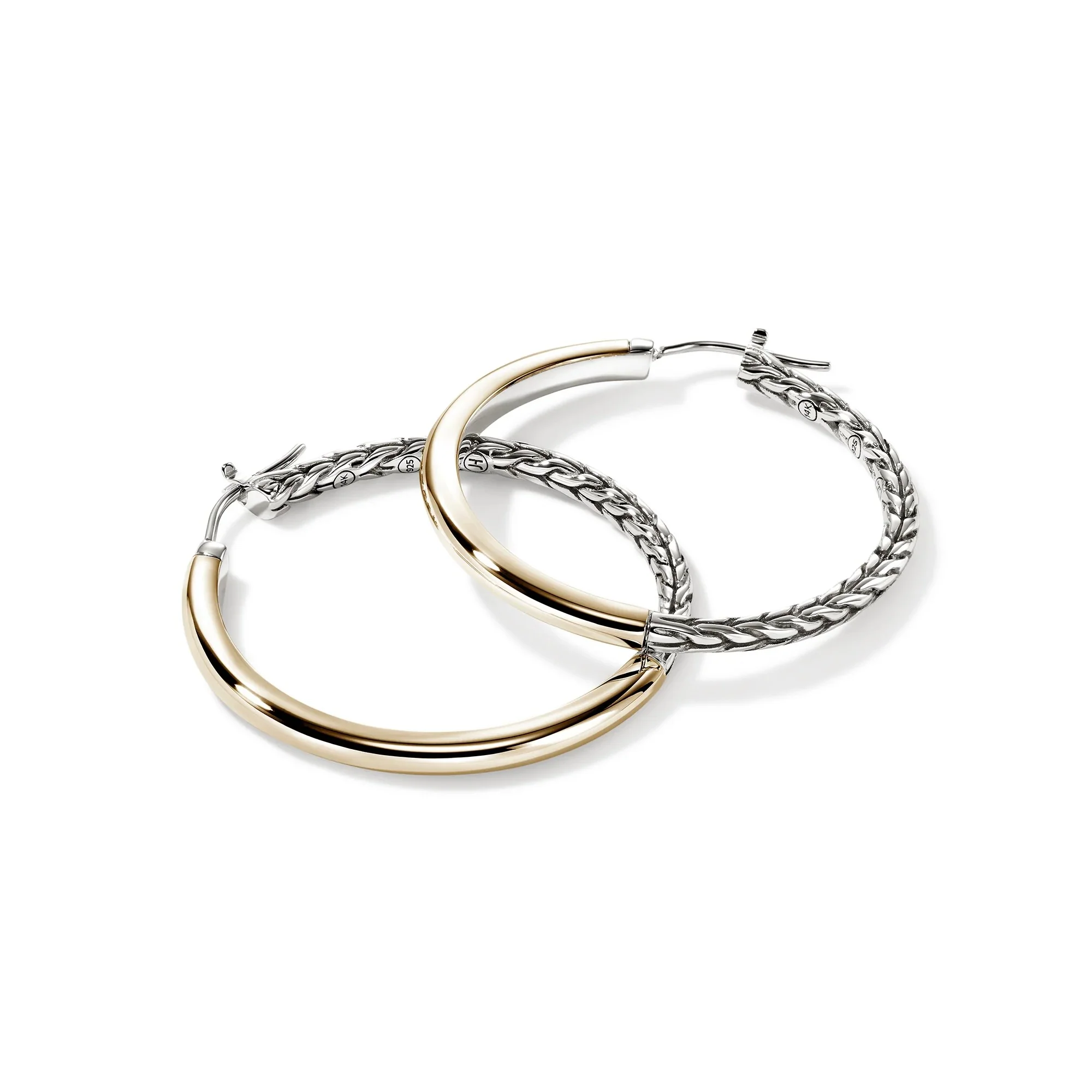 14K Gold and Sterling Silver Essential Hoop Earring | 34.5mm - Image 3