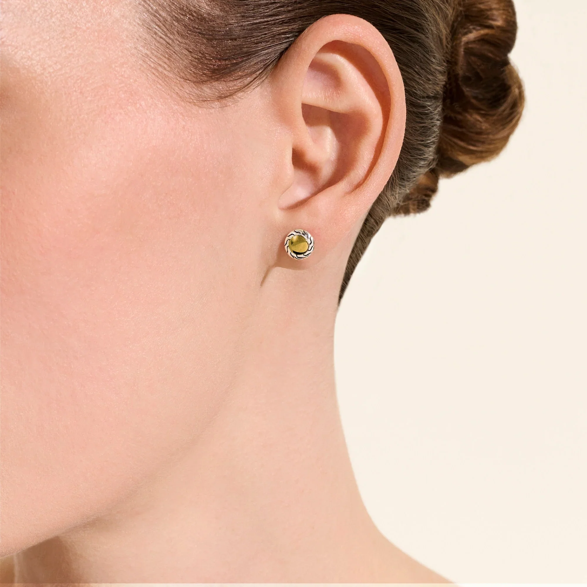 14K Gold and Sterling Silver Essential Stud Earring - Image 2