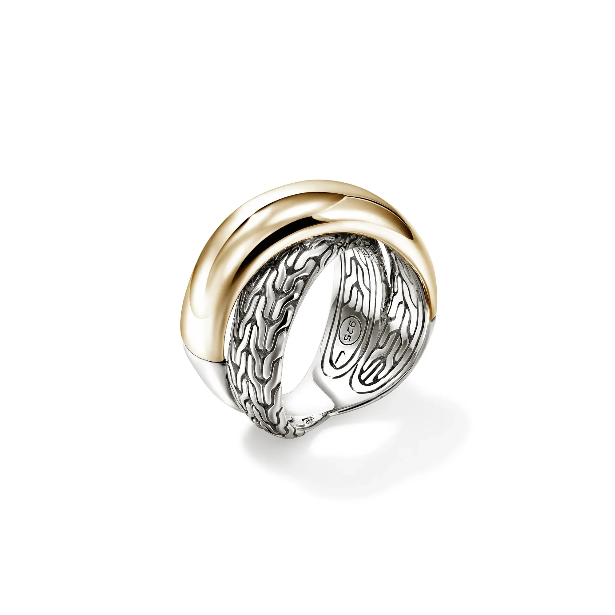 14K Gold & Sterling Silver Essential Crossover Ring - Image 2