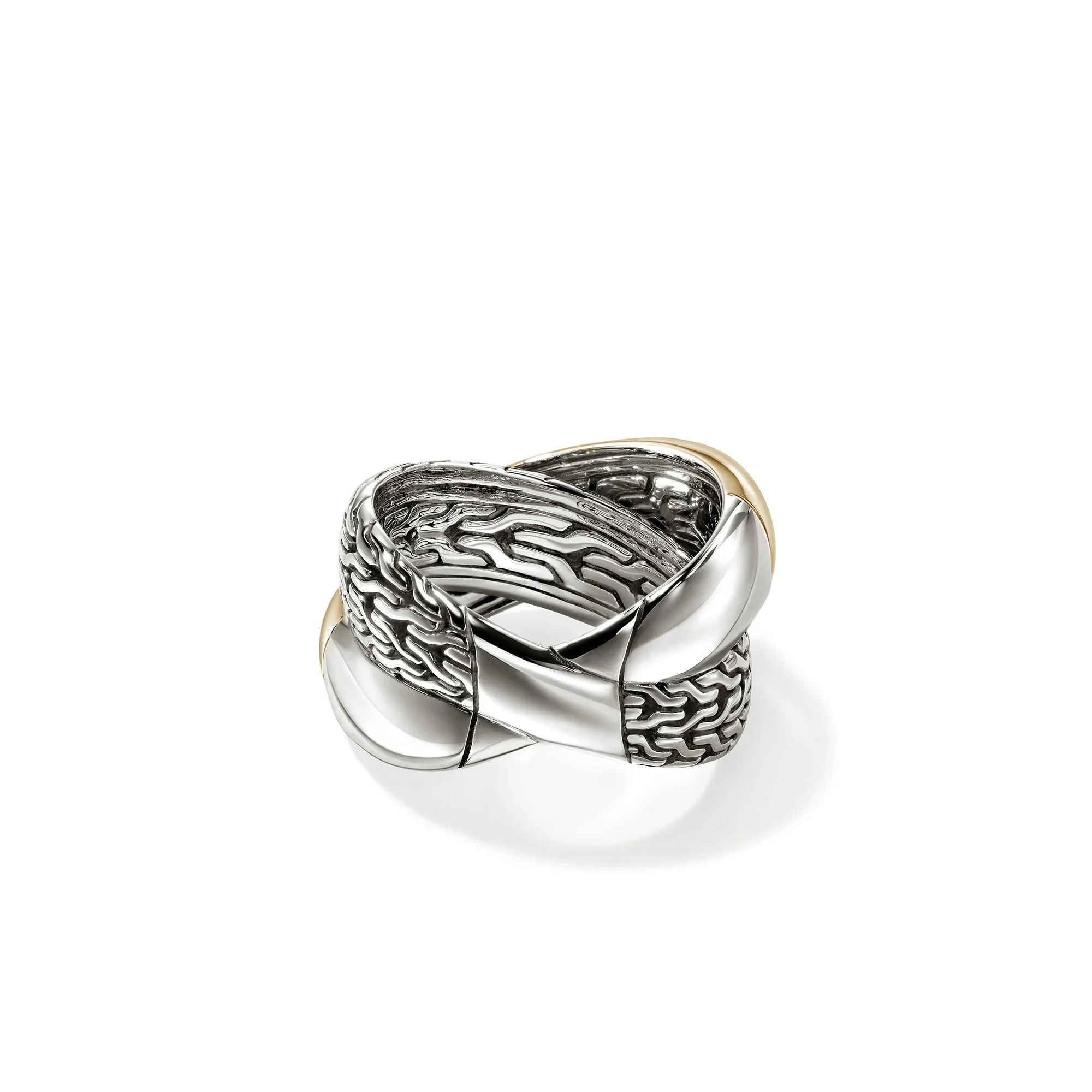 14K Gold & Sterling Silver Essential Crossover Ring - Image 3