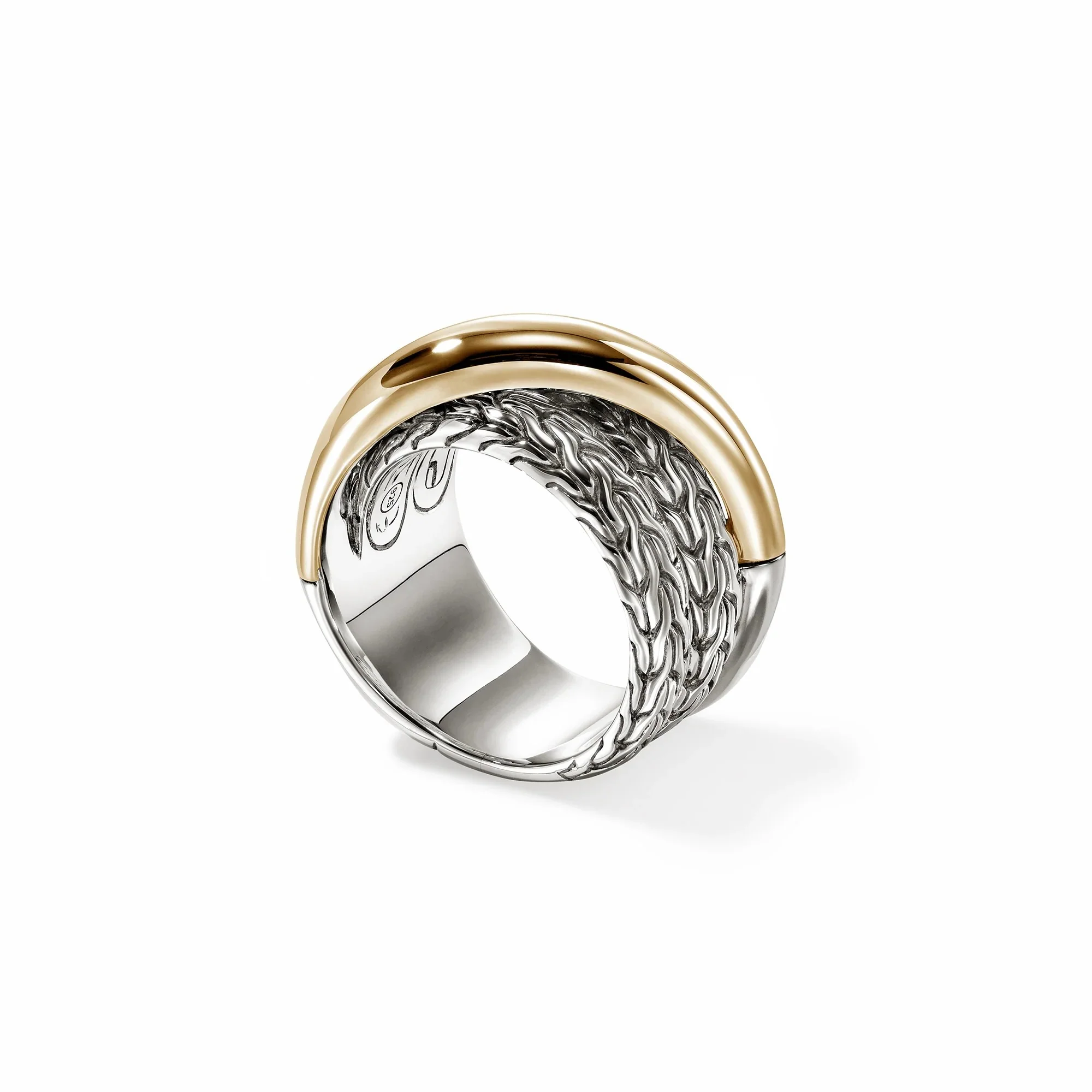14K Gold & Sterling Silver Essential Crossover Ring - Image 2