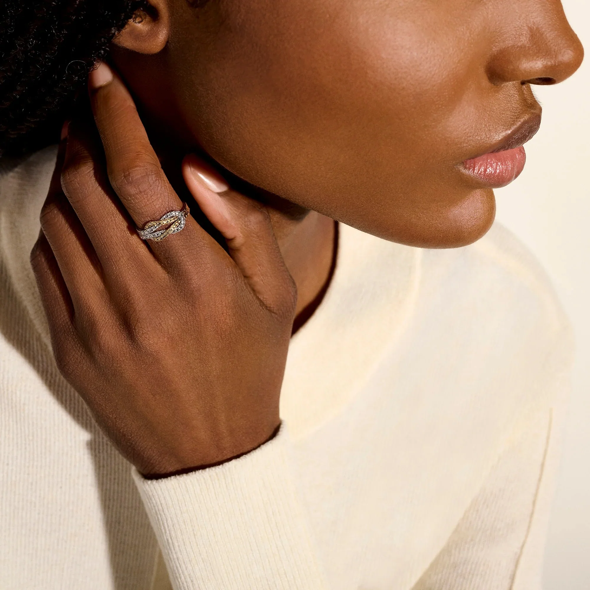 14K Gold & Sterling Silver Love Knot Ring - Image 3