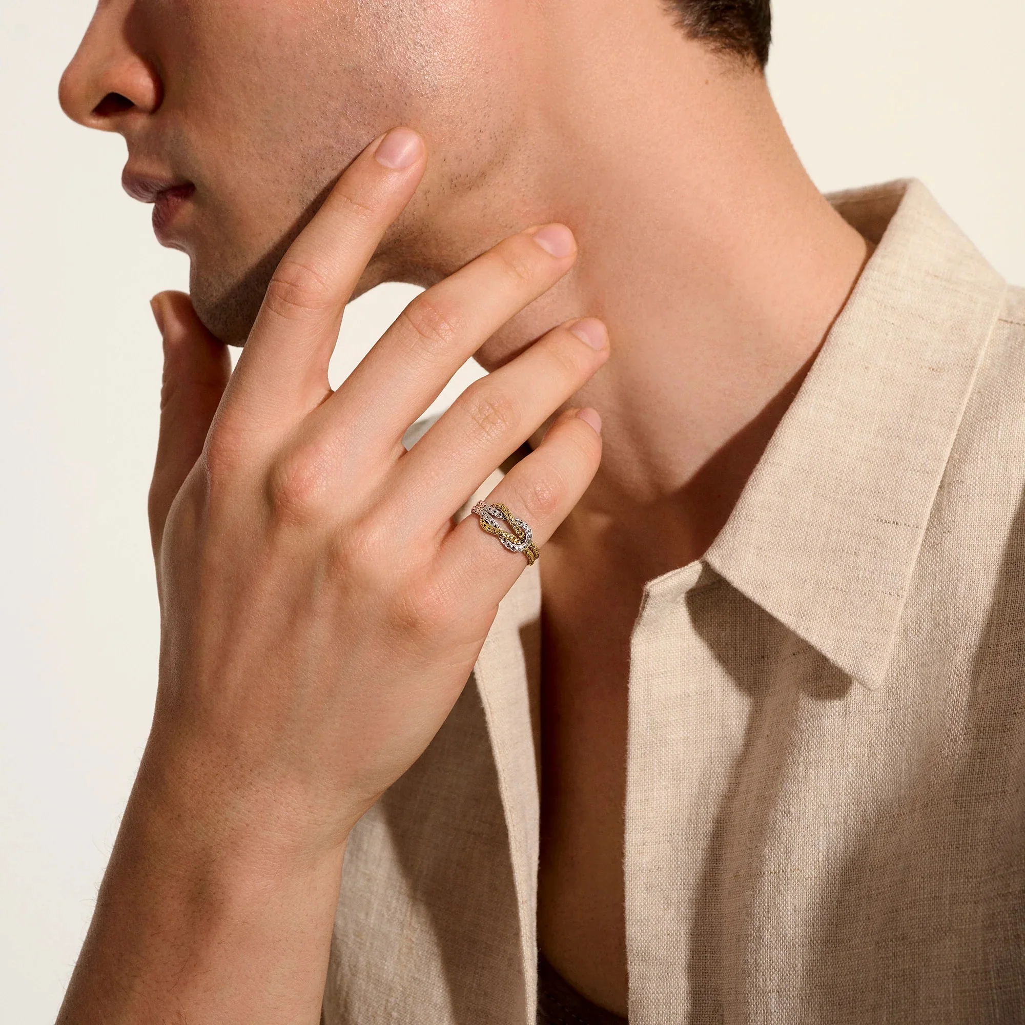 14K Gold & Sterling Silver Love Knot Ring - Image 4