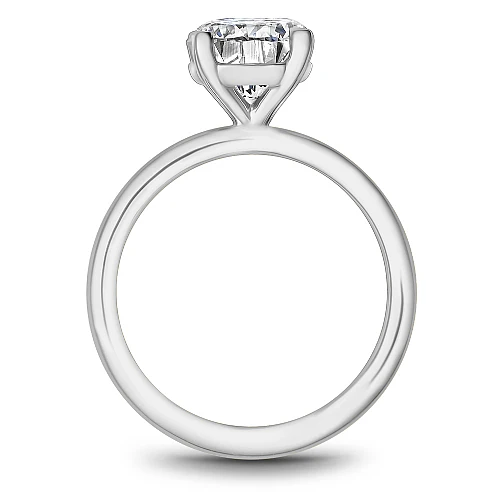 14K White Gold Round Engagement Ring - Image 2