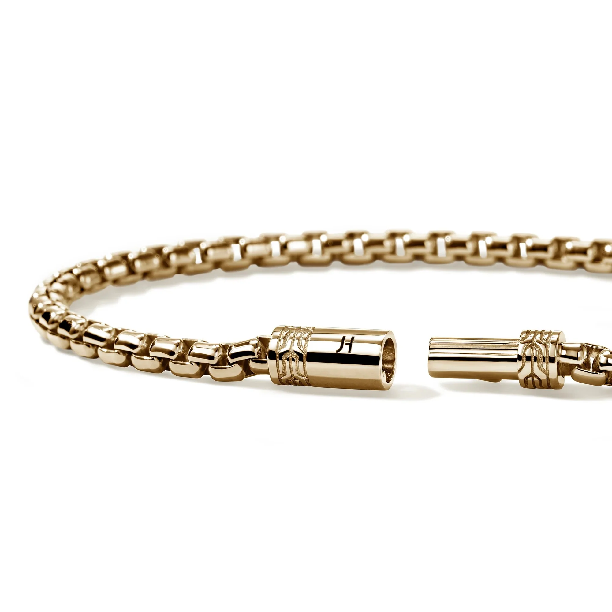 14K Yellow Gold Box Chain Bracelet 3.7MM - Image 2