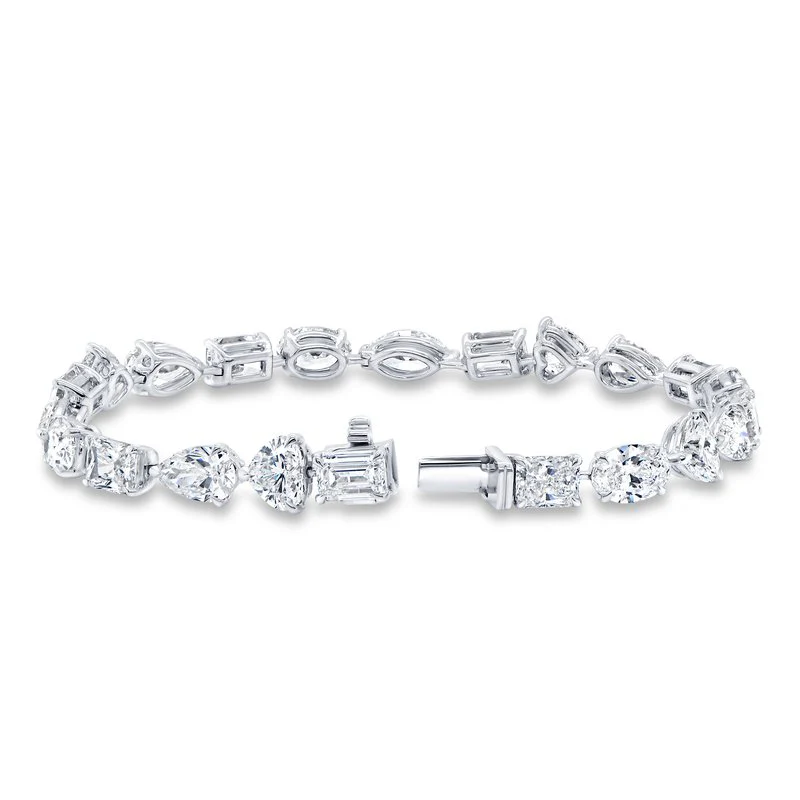 15.57ctw Mixed-Shape Diamond Tennis Bracelet - Image 2