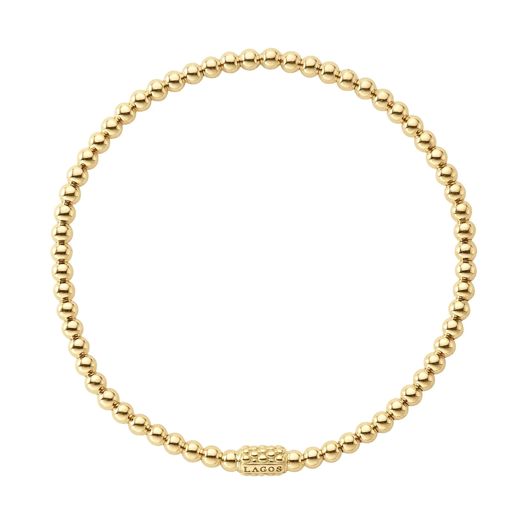 18K Gold Bead Bracelet | 3mm - Image 3