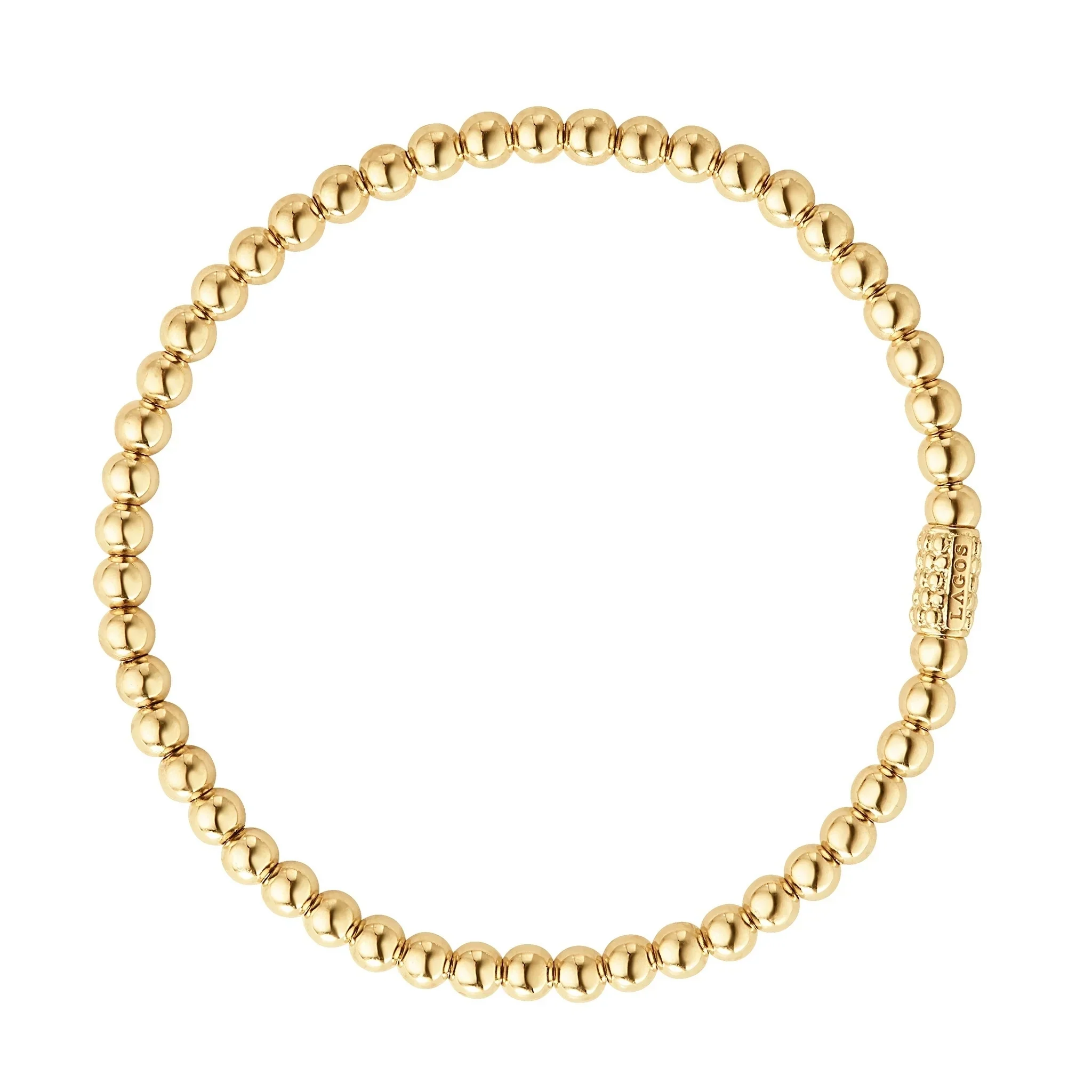 18K Gold Bead Bracelet | 4mm - Image 3