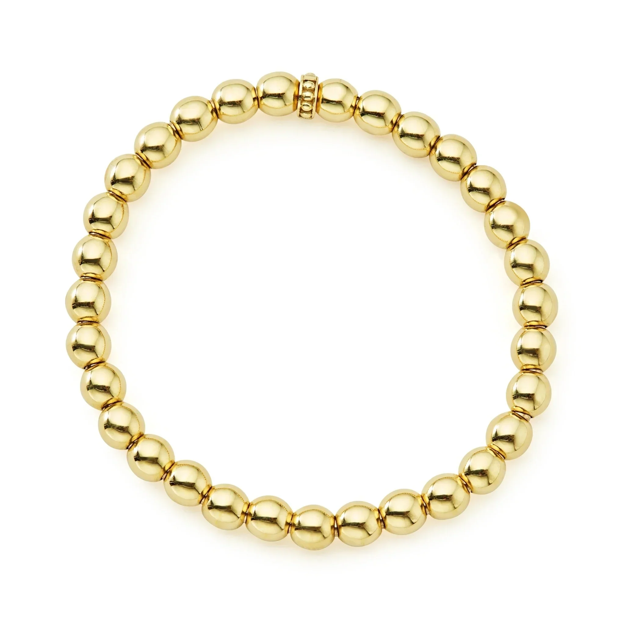18K Gold Bead Bracelet | 6mm - Image 2