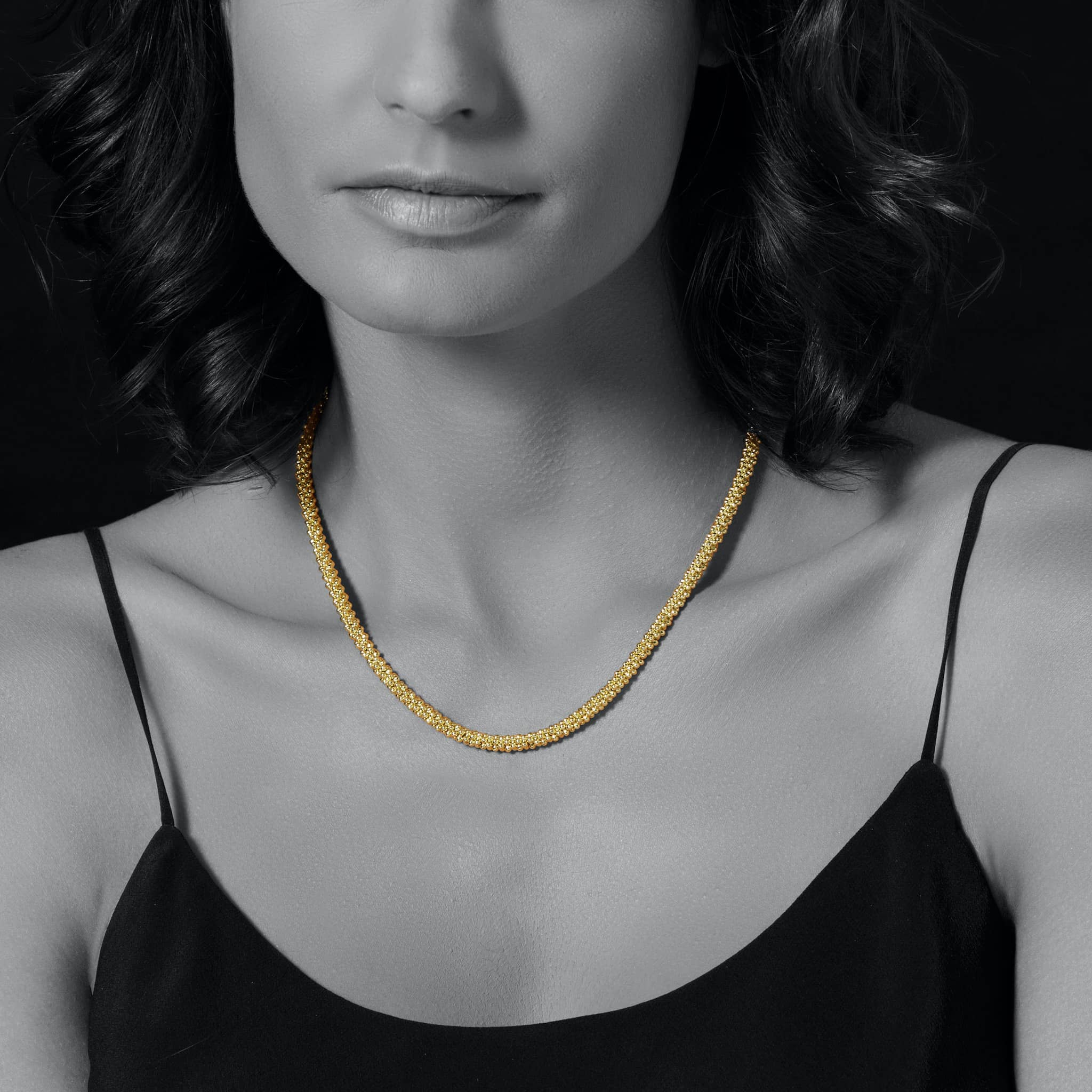 18K Gold Caviar Necklace | 4mm - Image 3
