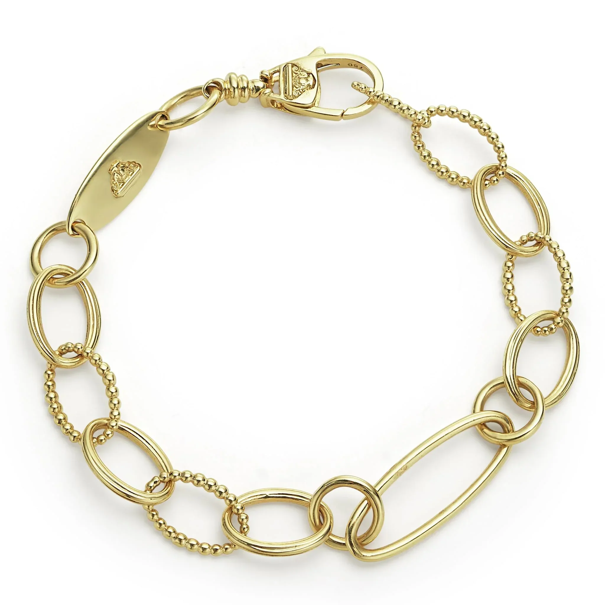 18K Gold Oval Link Bracelet - Image 4