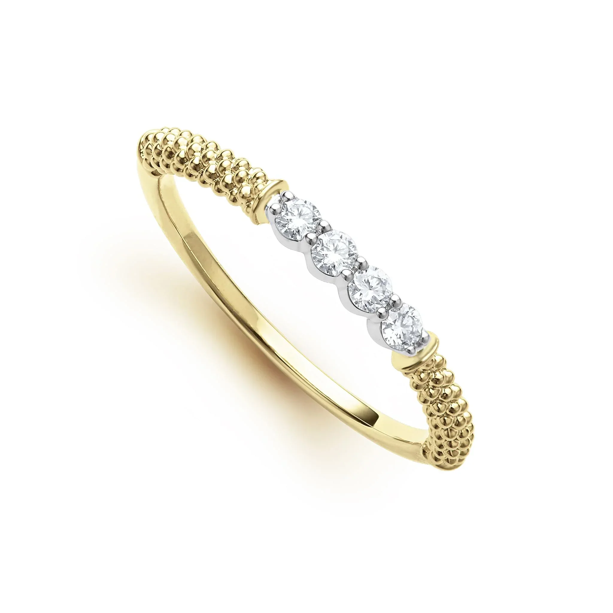 18K Gold Superfine Diamond Stacking Ring - Image 3