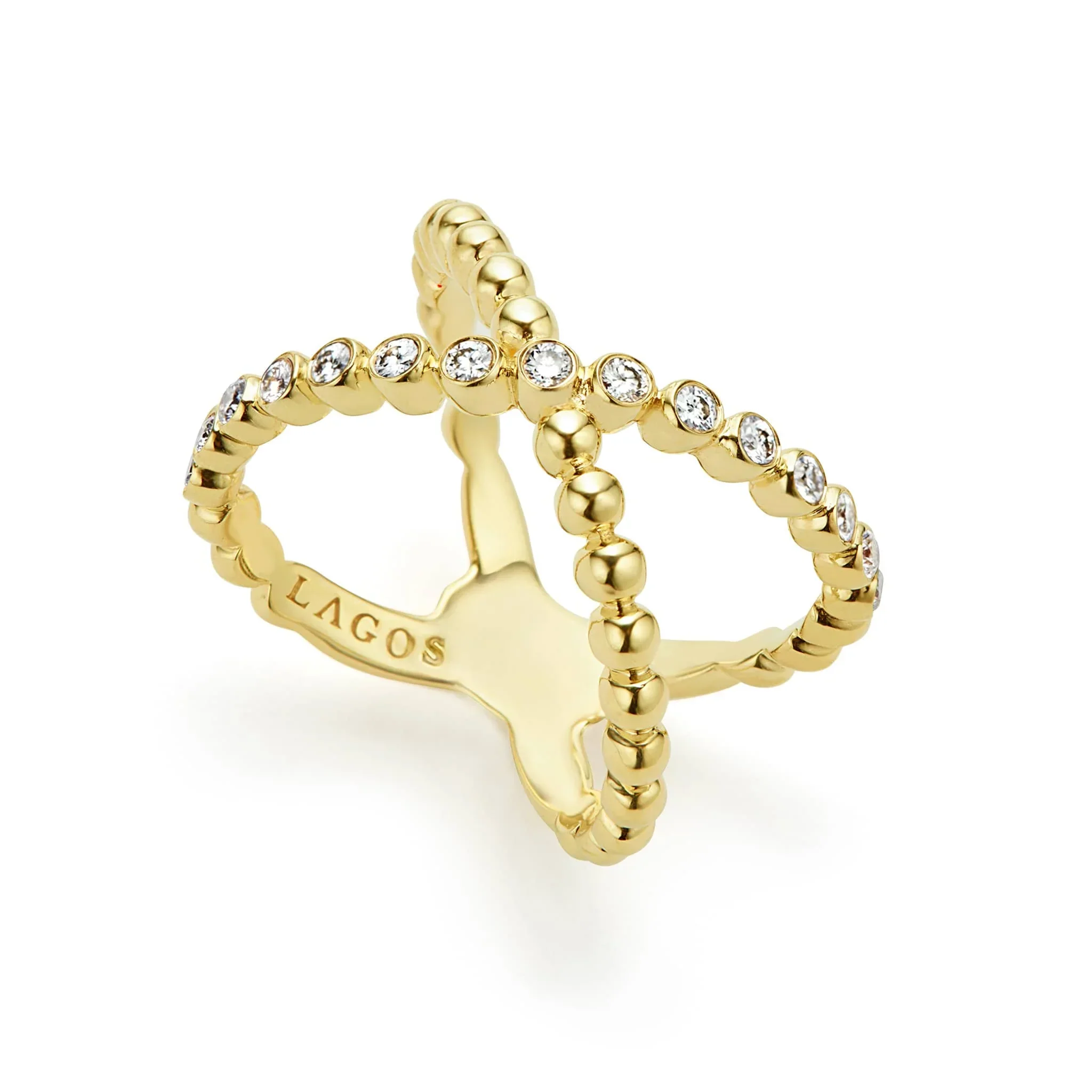 18K Gold X Diamond Ring - Image 3