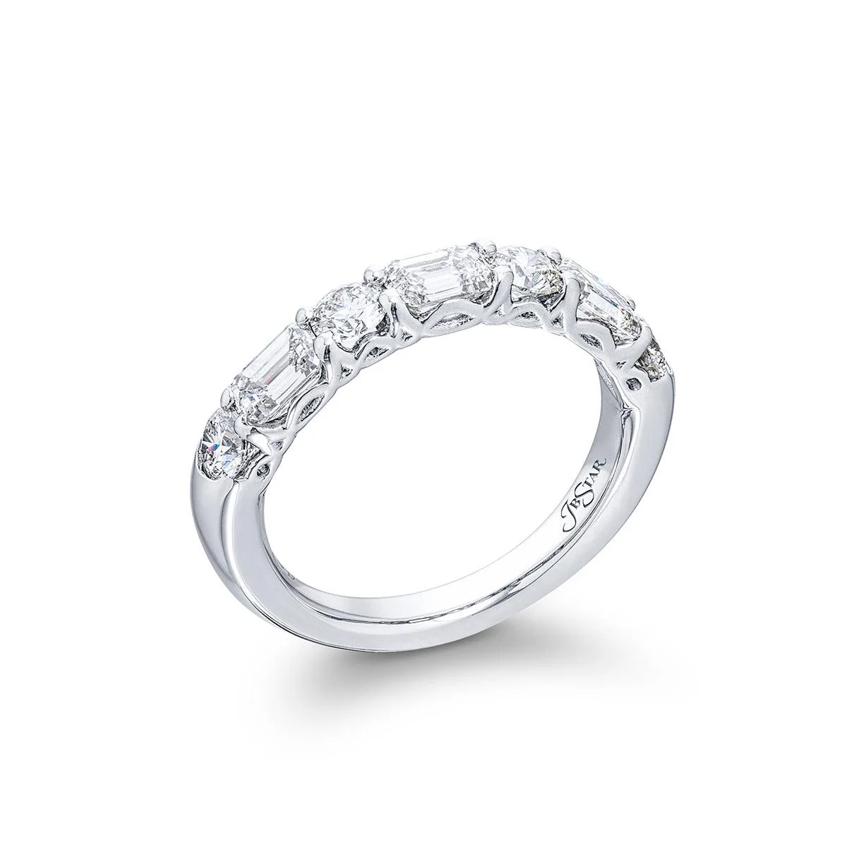 2.01ctw Emerald-Cut and Round Diamond Band - Image 2