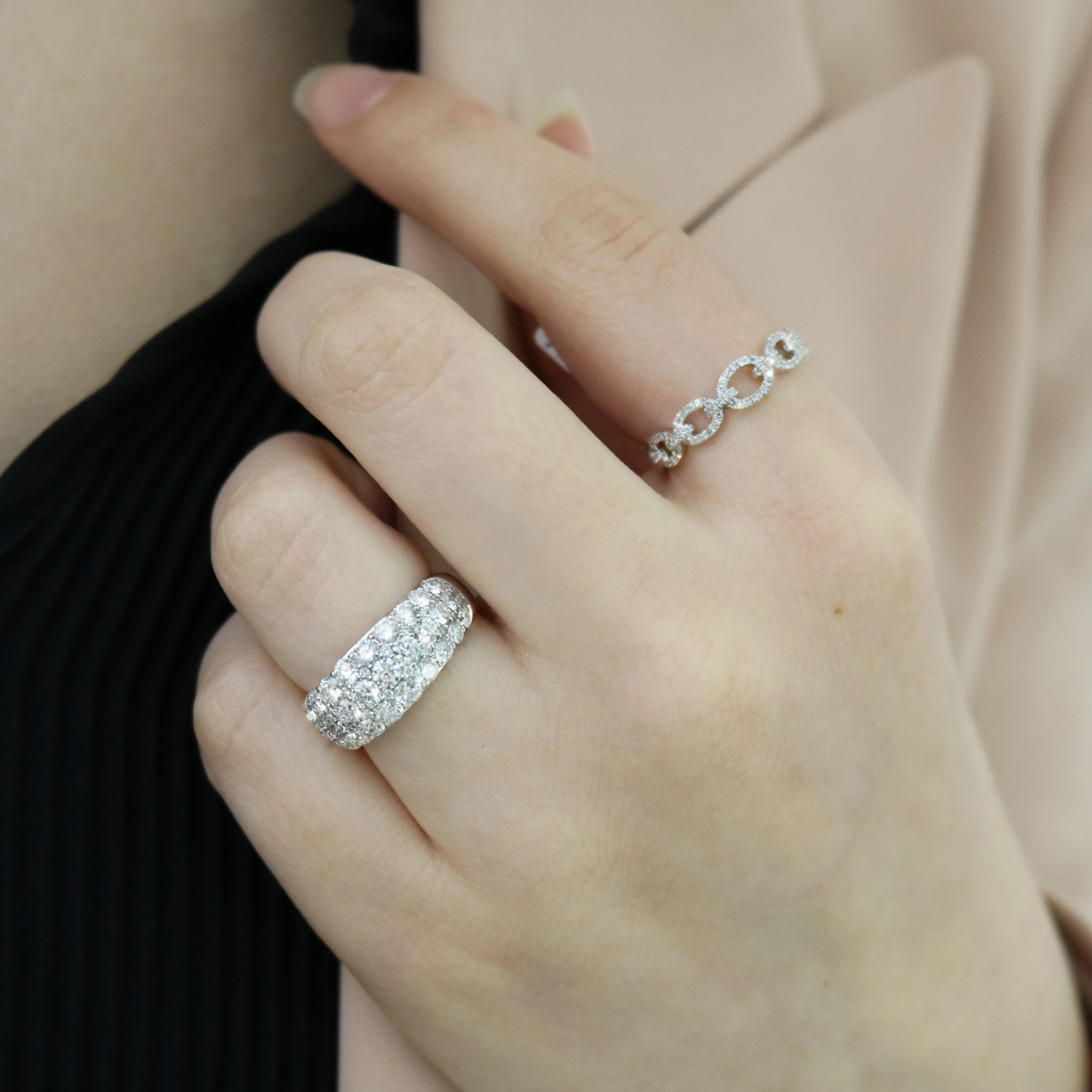 Diamond 3-Row Fashion Ring - Image 3