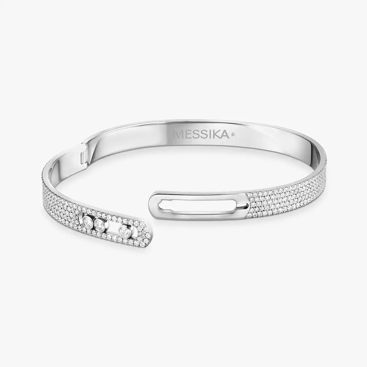 2.41ctw White Gold Diamond Bangle Bracelet - Image 2