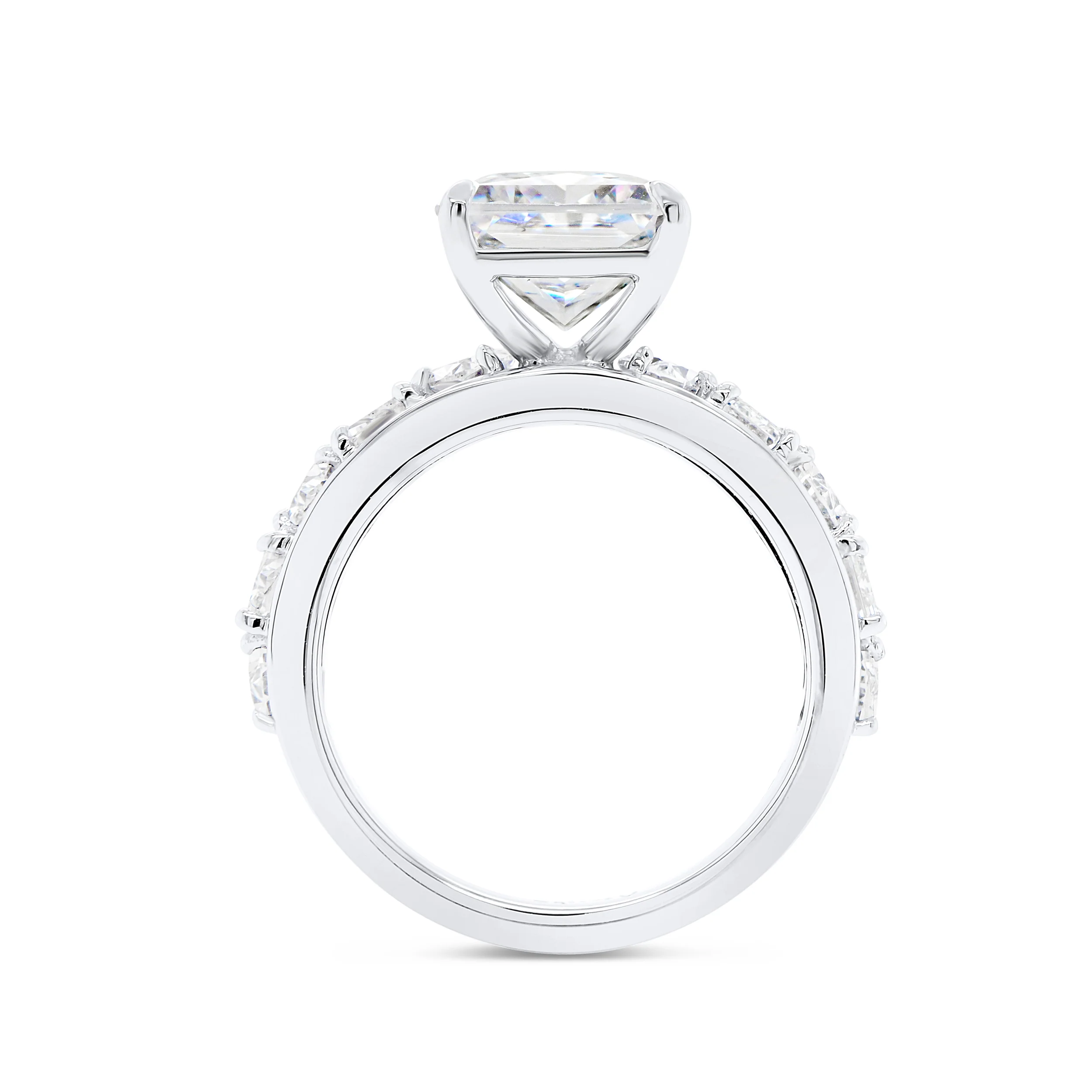 2.63ctw Emerald and Oval Diamond Engagement Ring - Image 3