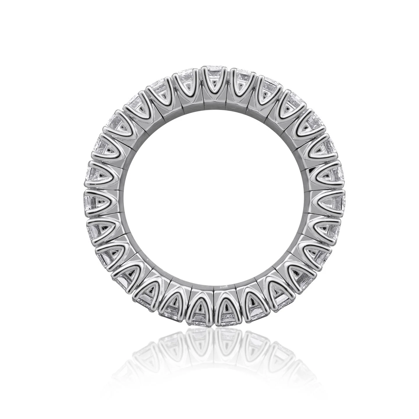 2-Row Emerald Cut Diamond Xpandable™ Bridal Ring - Image 2