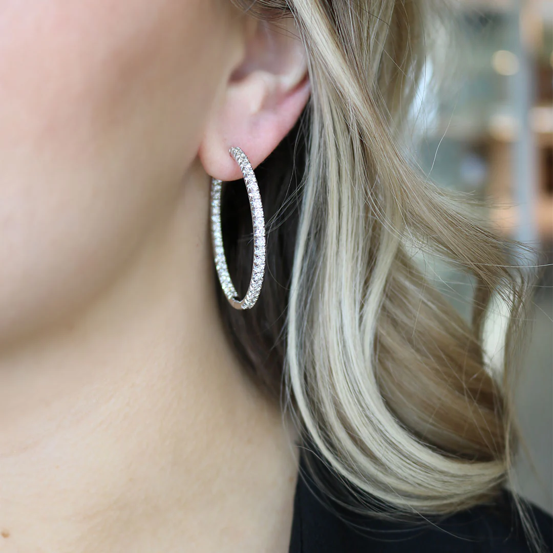 3.03ctw Diamond Hoops - Image 2