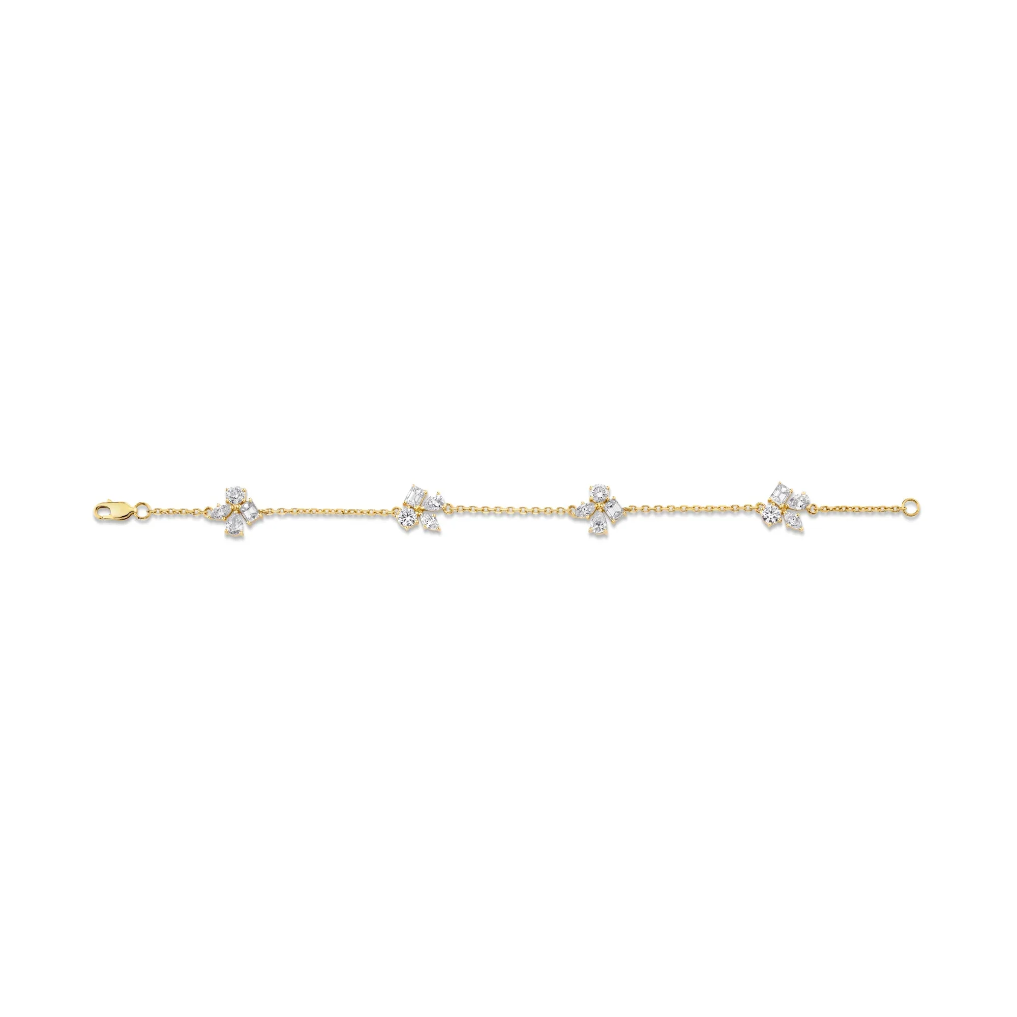 3.24ctw Montage 4 Cluster Chain Bracelet - Image 4