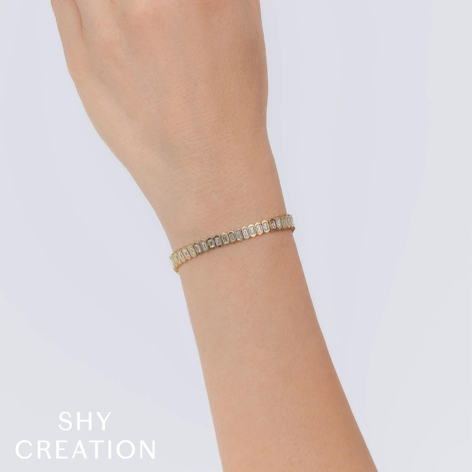 3.25ctw Diamond Baguette Tennis Bracelet - Image 2