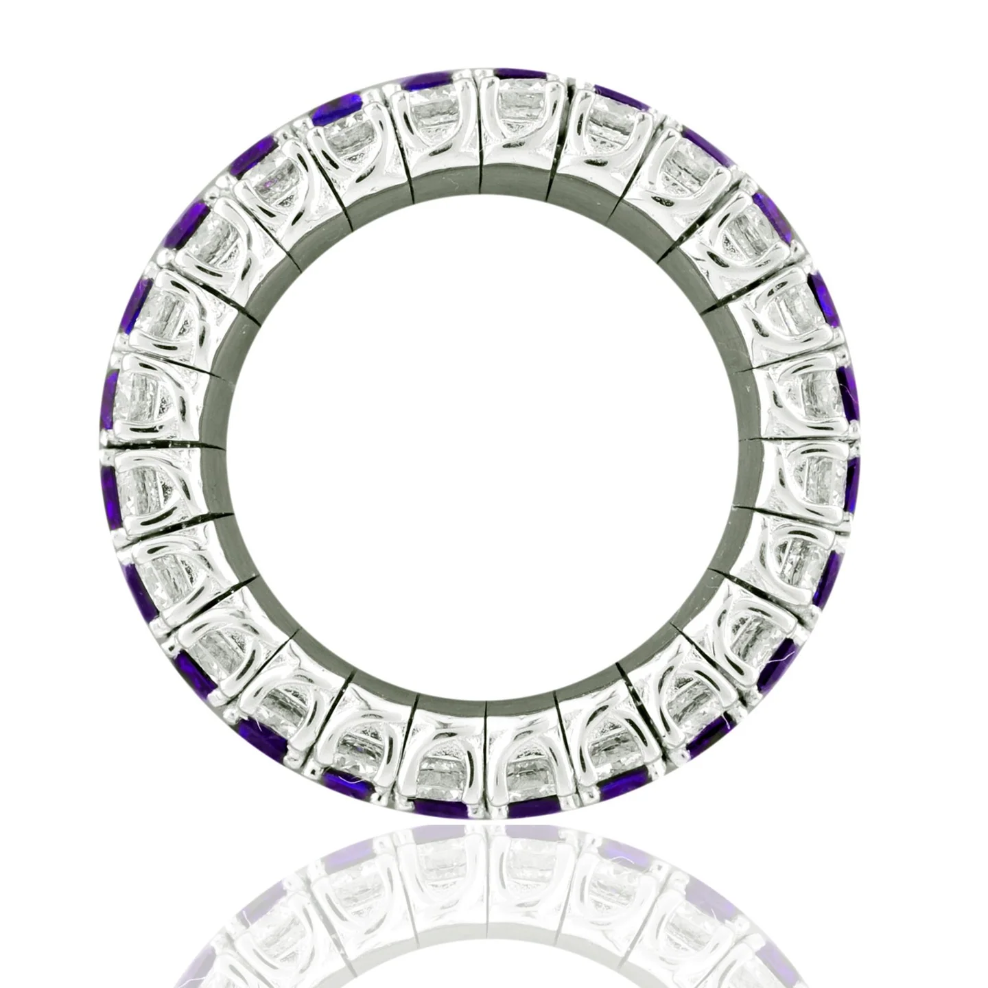 3-Row Octagonal Sapphires and Diamond Xpandable™ Ring - Image 2