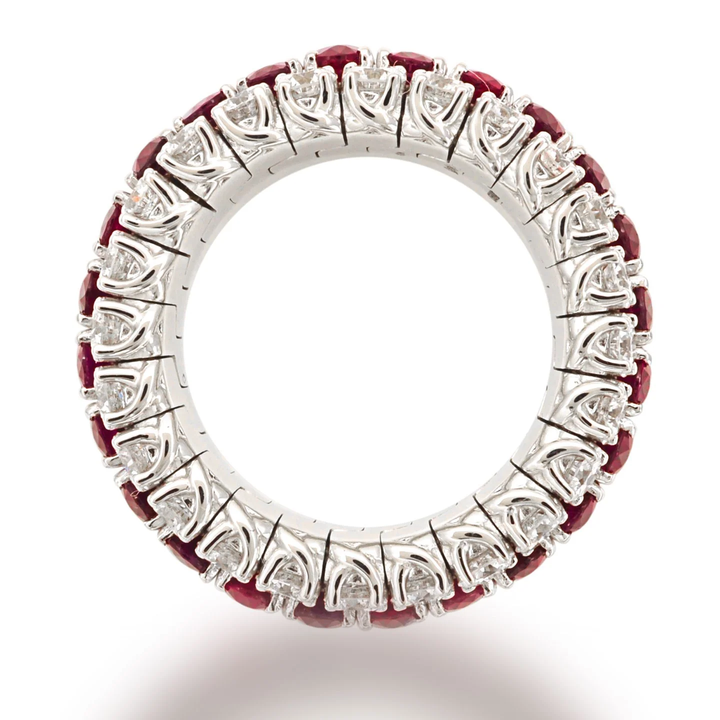 3-Row Oval Ruby and Diamond Xpandable™ Ring - Image 2