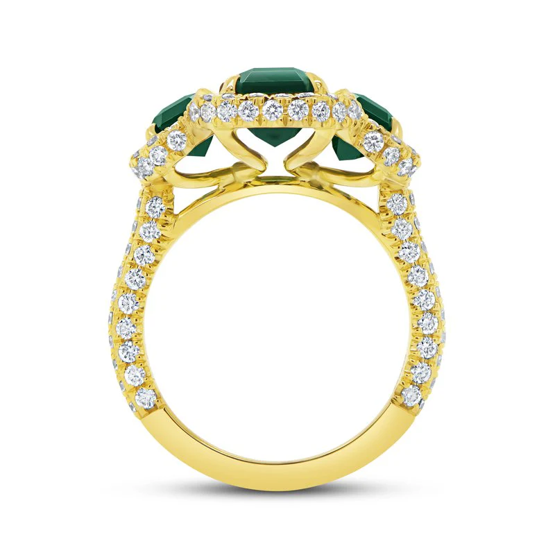 3-Sided Emerald Cut Green Tourmaline Ring - Image 3
