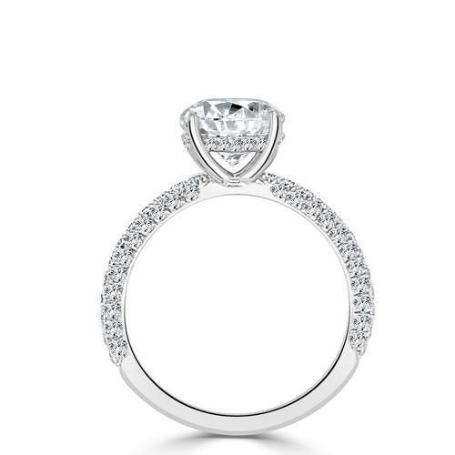 3 Sided Pave Semi Mount with Hidden Halo - Image 2
