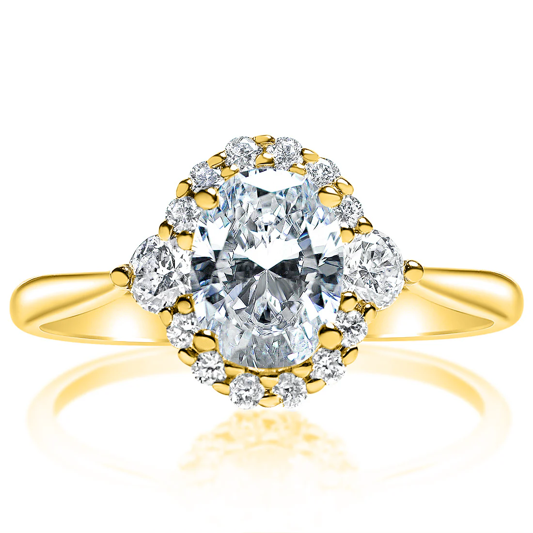 .45ctw Oval Cut Diamond Halo Engagement Ring - Image 3