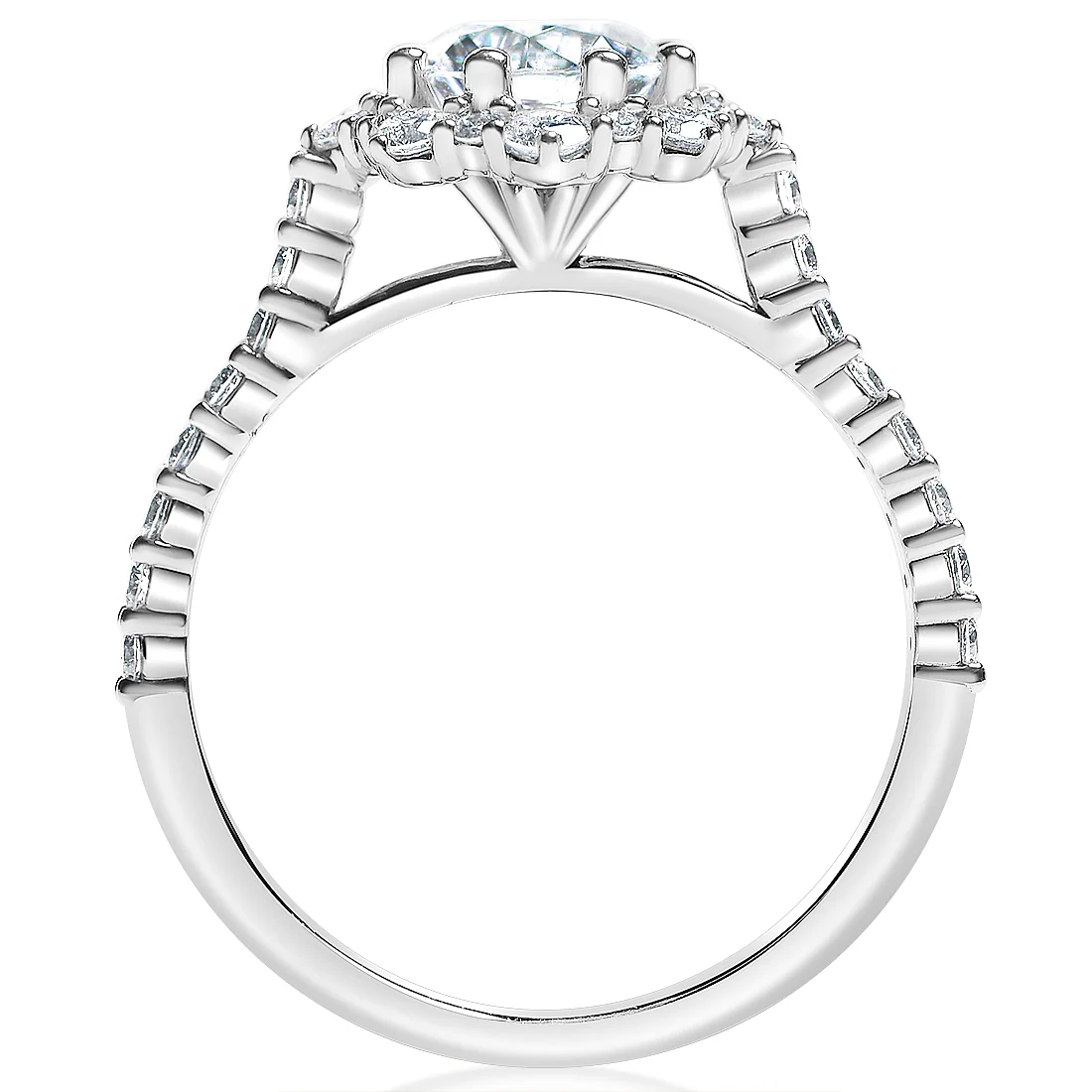.56ctw Round Cut Diamond Halo Engagement Ring - Image 2