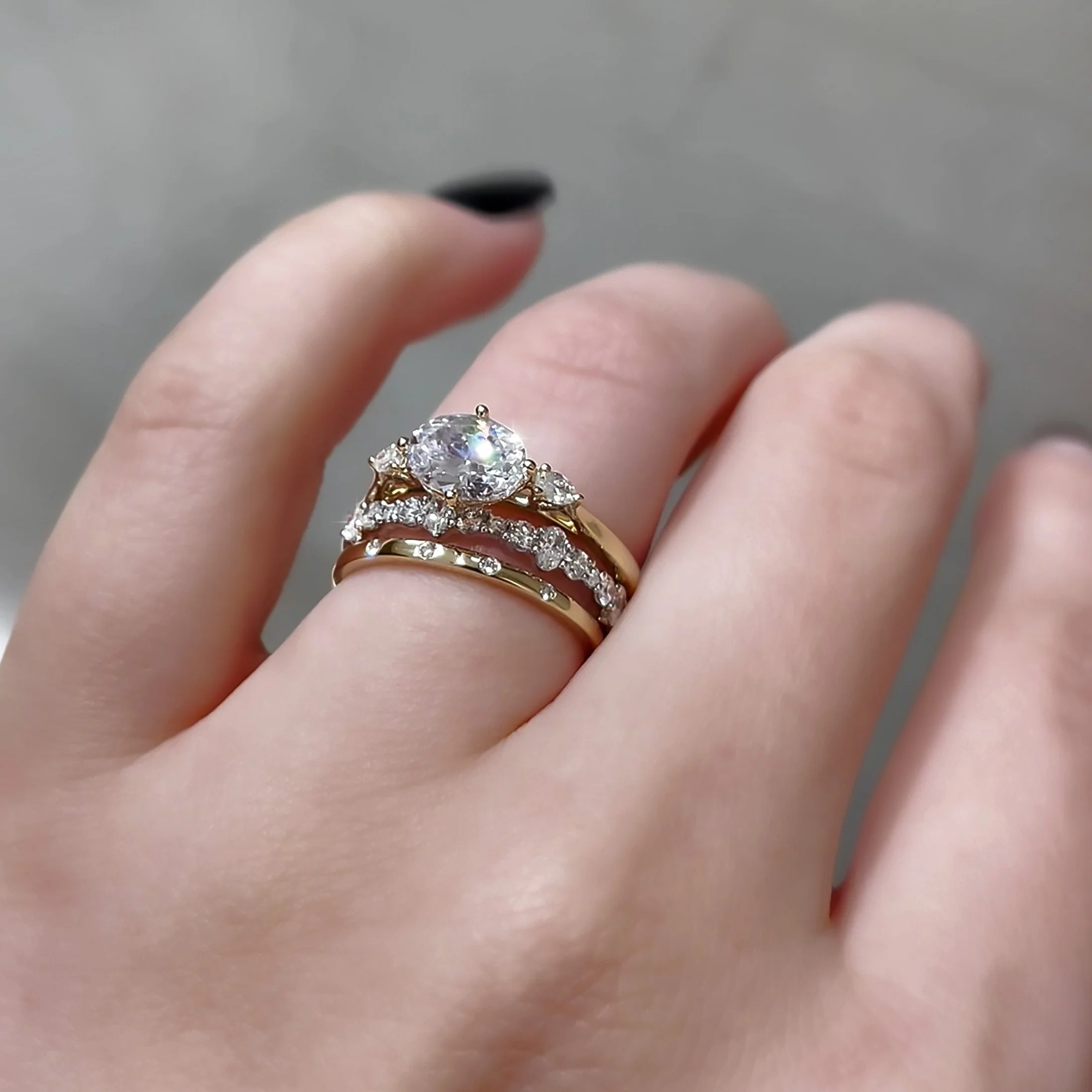 .58ctw Oval and Round Shared Prong Eternity Band - Image 2