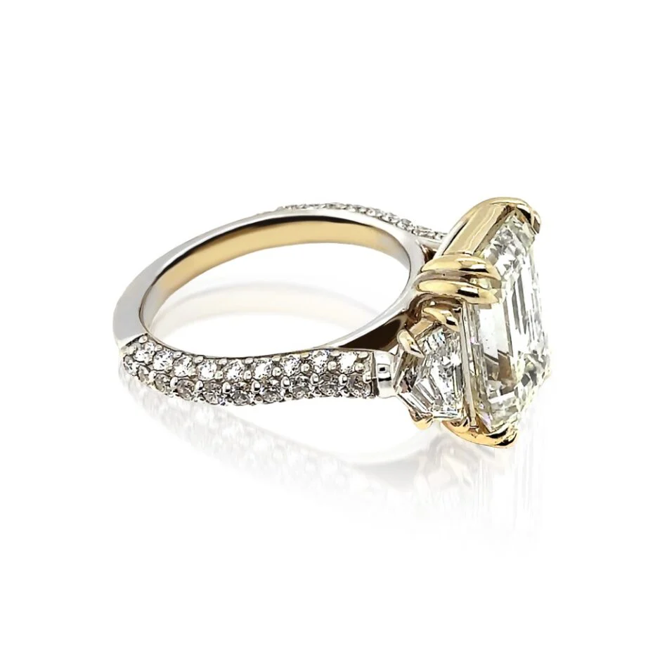 6.54ctw Emerald Cut Diamond Engagement Ring - Image 2