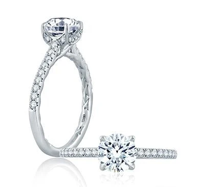 Round Center Draped Gallery Solitaire Engagement Ring - Image 3