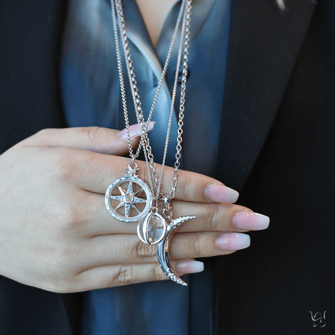 Global Compass Charm with Sapphires - Image 2
