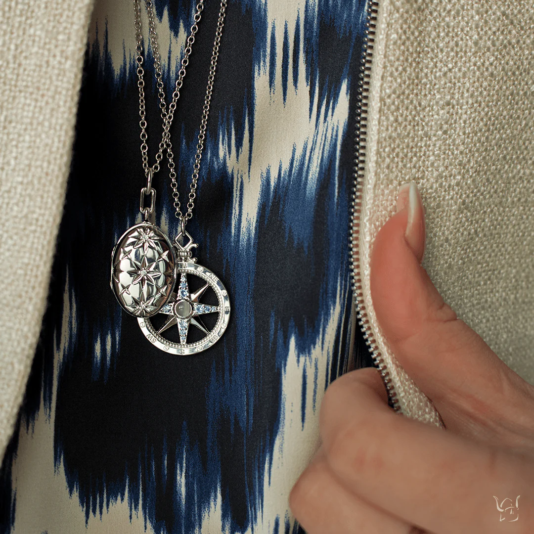 Global Compass Charm with Sapphires - Image 4