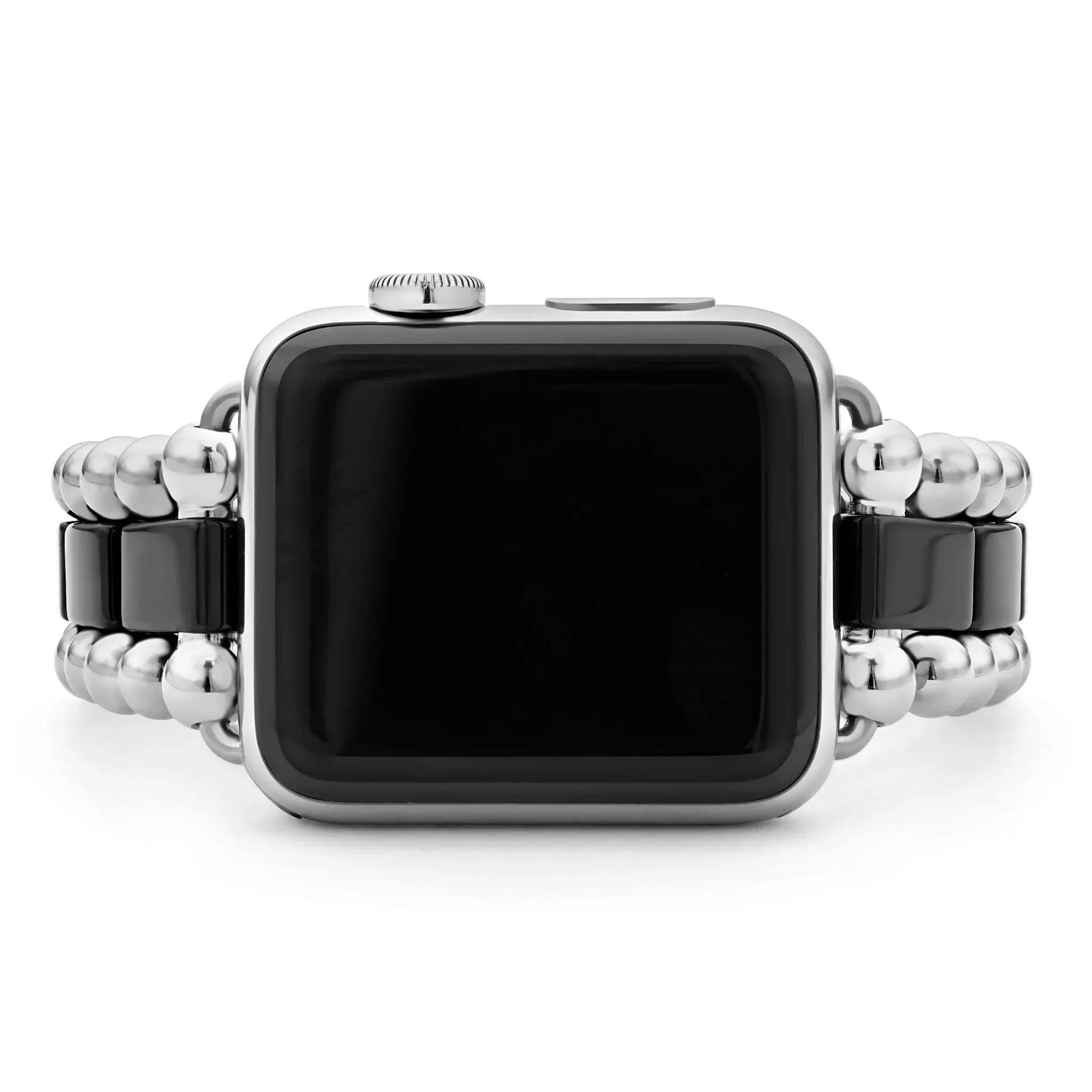 Black Ceramic and Stainless Steel Watch Bracelet-38-45mm - Image 3