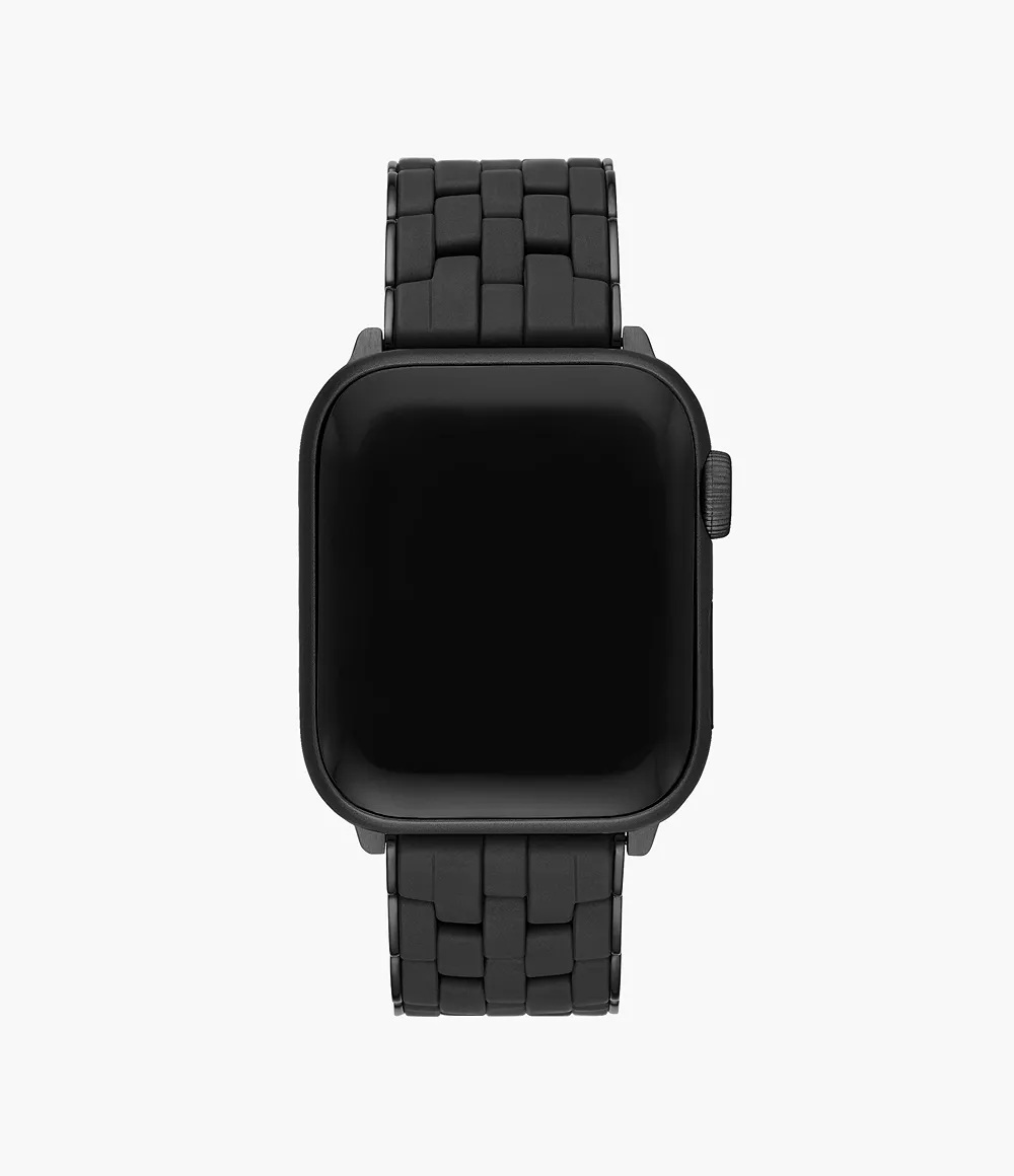 Black Silicone-Wrapped Bracelet Band for Apple Watch® - Image 2